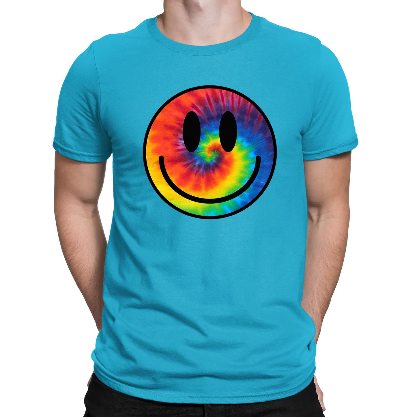 Tie Dye Happy Smile Face Mens T-shirt