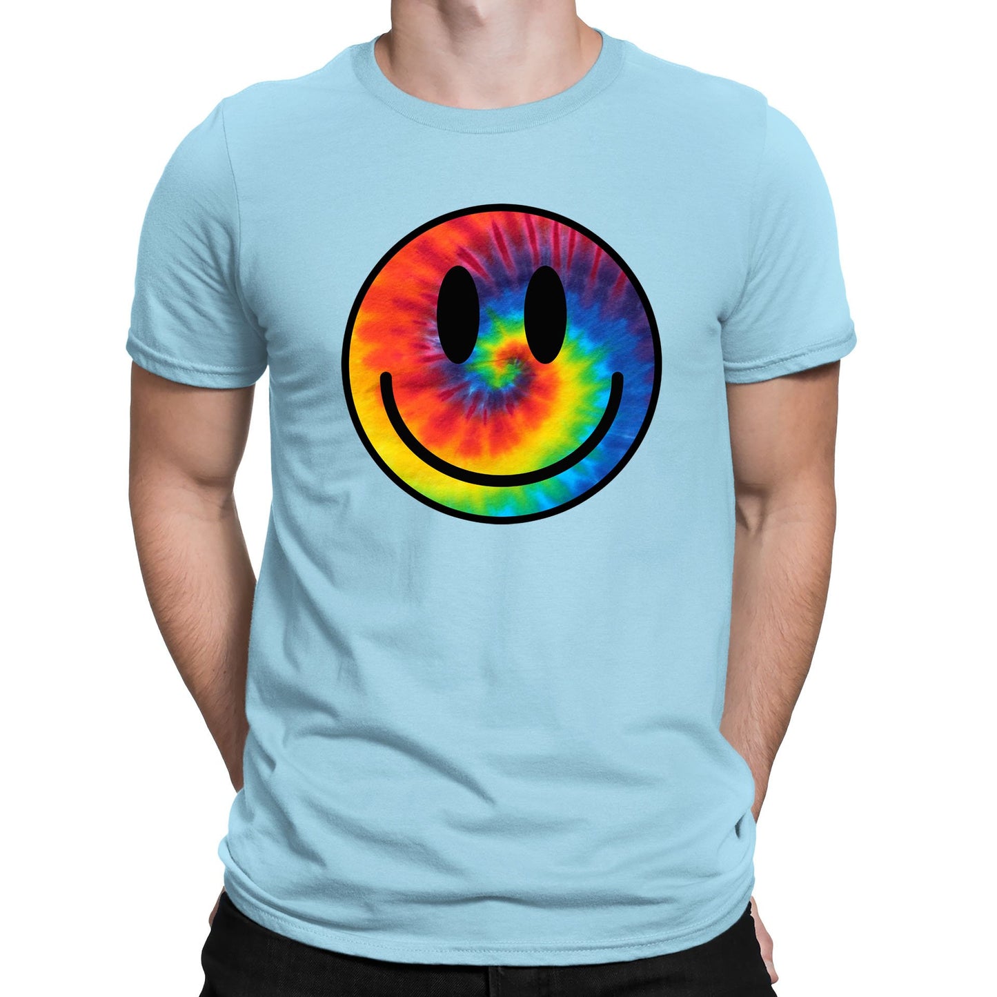 Tie Dye Happy Smile Face Mens T-shirt