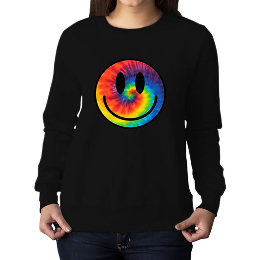 Tie Dye Happy Smile Face Womens Sweatshirt