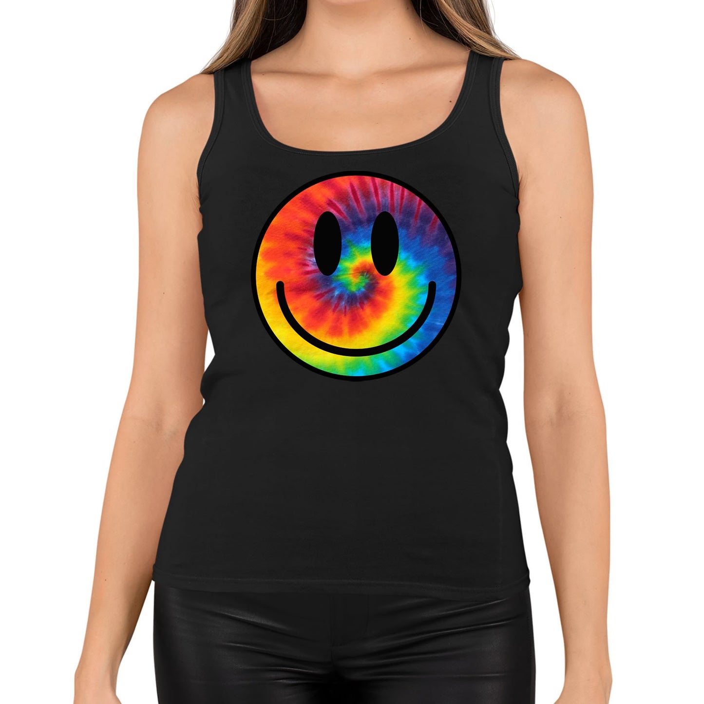 Tie Dye Happy Smile Face Womens Vest