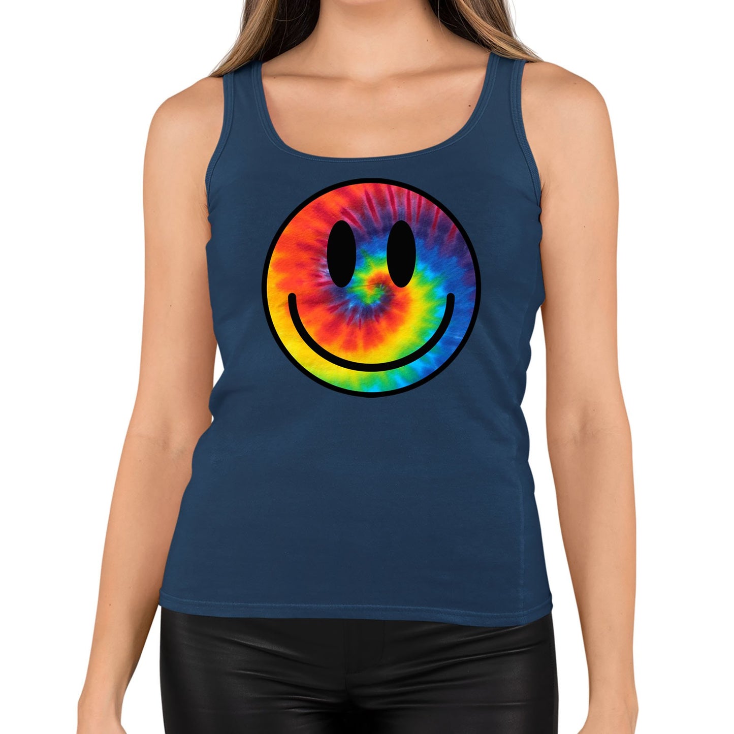 Tie Dye Happy Smile Face Womens Vest