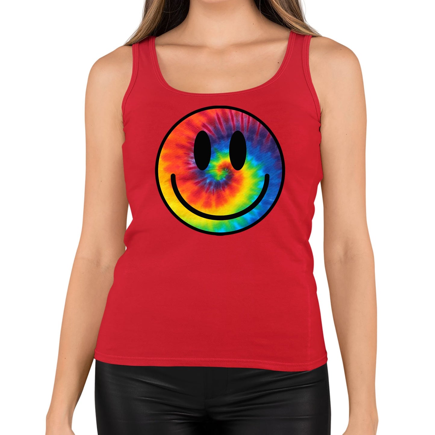 Tie Dye Happy Smile Face Womens Vest