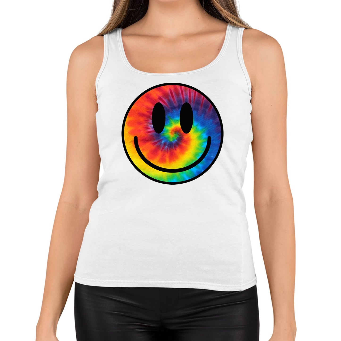 Tie Dye Happy Smile Face Womens Vest