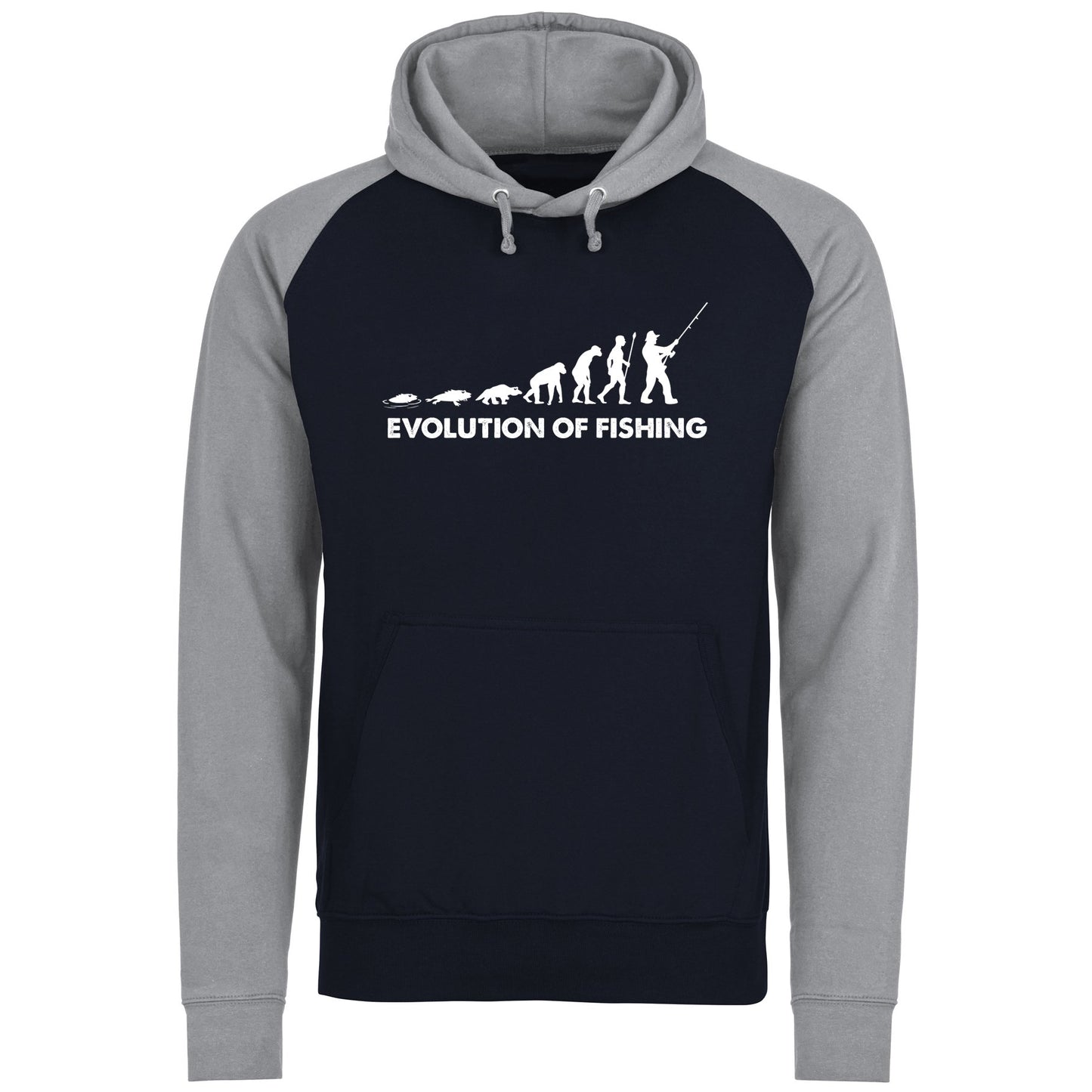 Evolution Of Fishing Baseball Hoodie