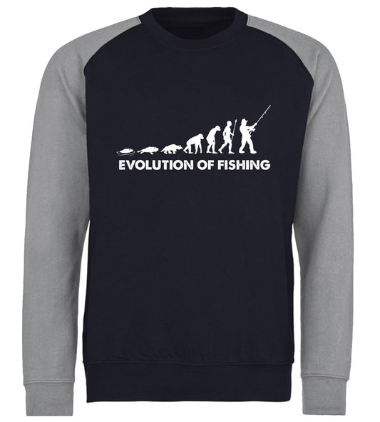 Evolution Of Fishing Baseball Sweatshirt