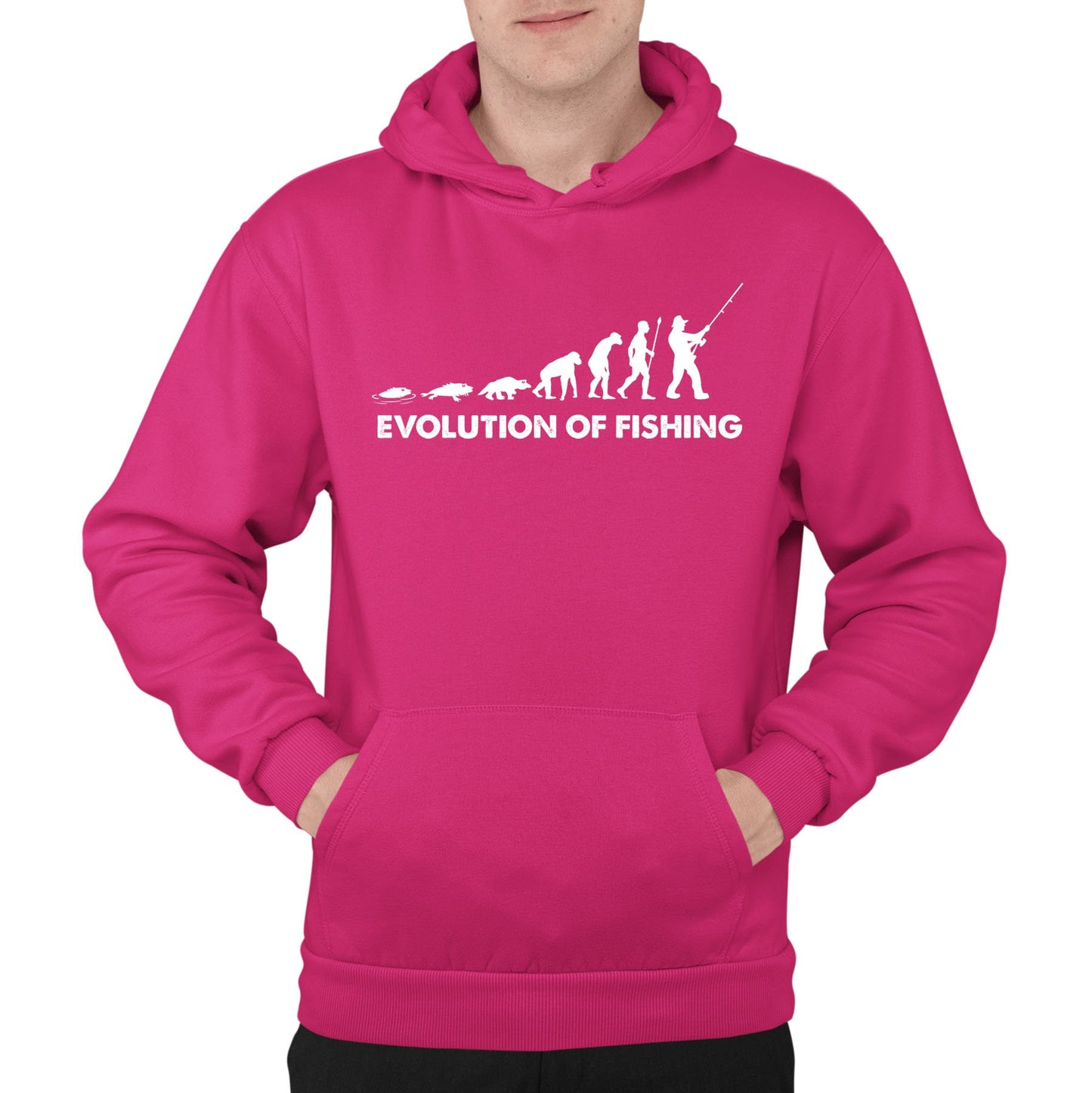 Evolution Of Fishing Mens Pullover Hoodie