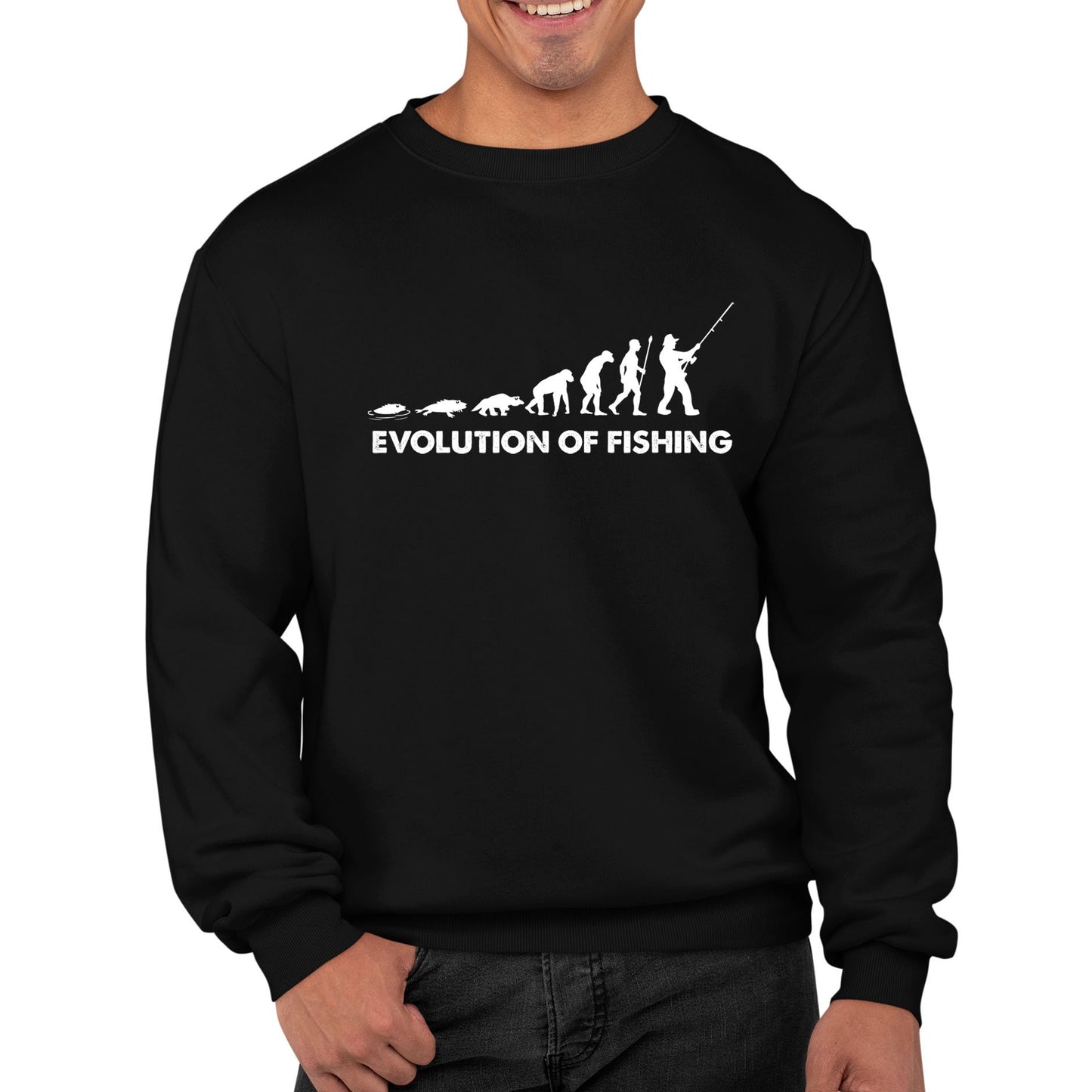 Evolution Of Fishing Mens Sweatshirt