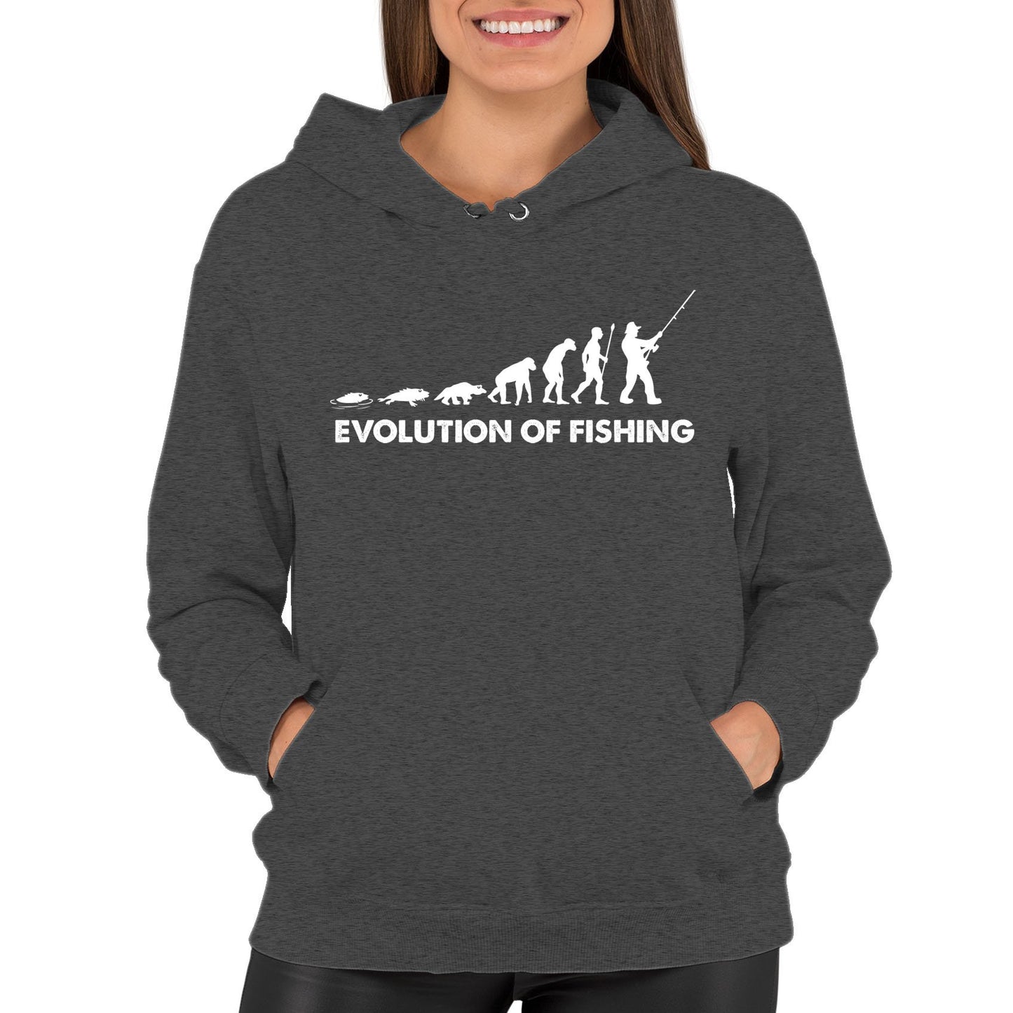 Evolution Of Fishing Womens Pullover Hoodie