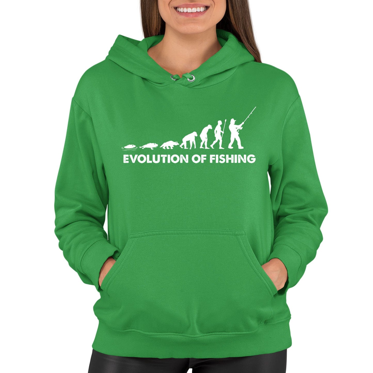 Evolution Of Fishing Womens Pullover Hoodie