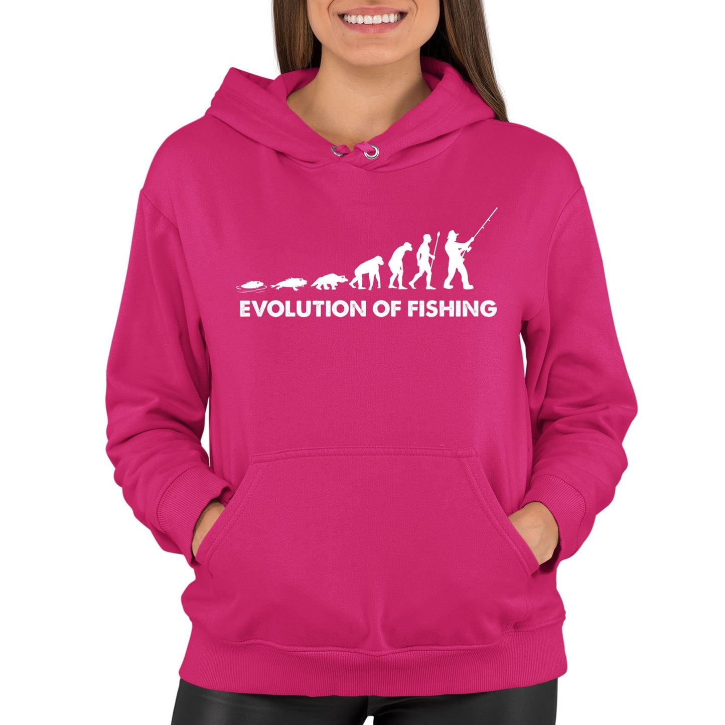 Evolution Of Fishing Womens Pullover Hoodie