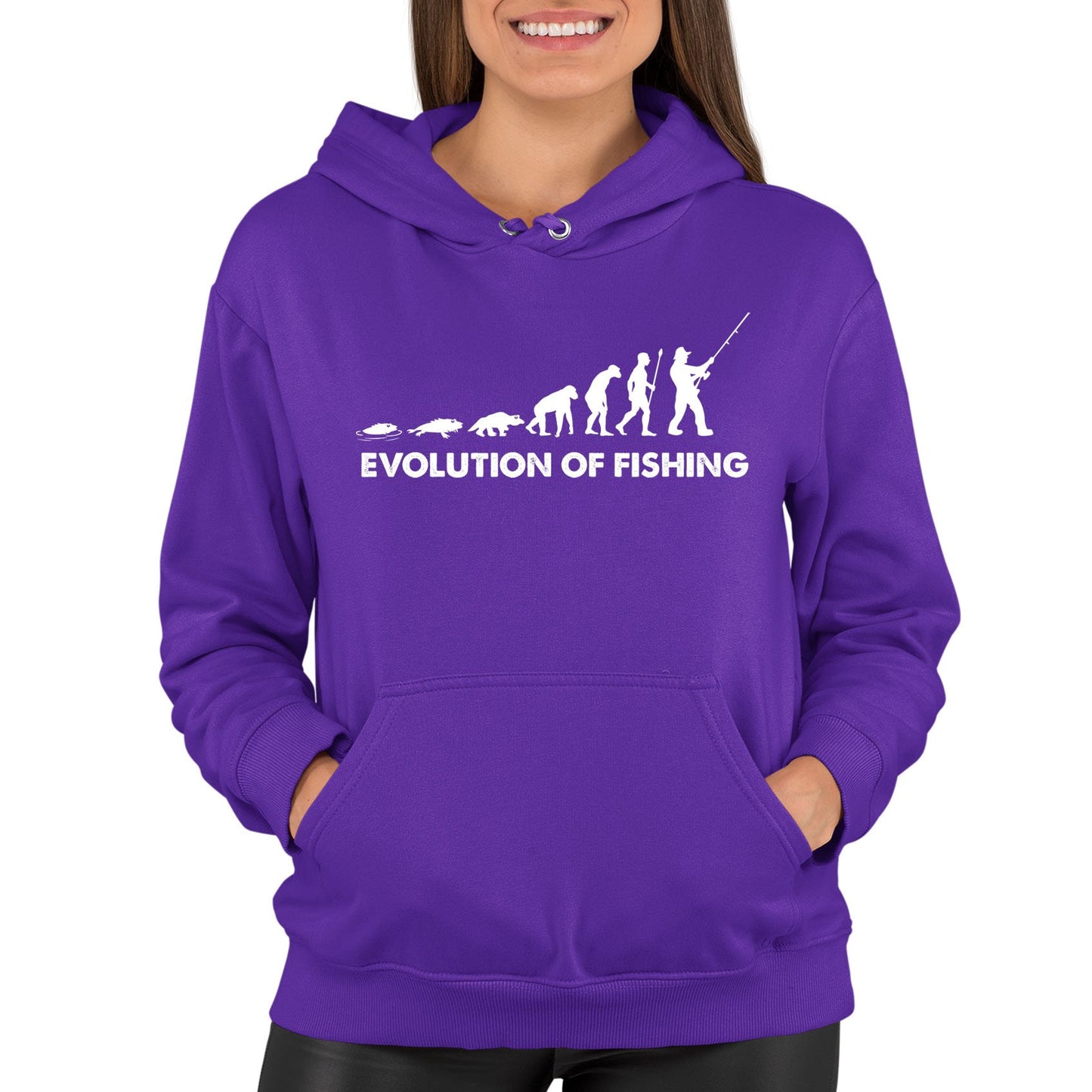 Evolution Of Fishing Womens Pullover Hoodie