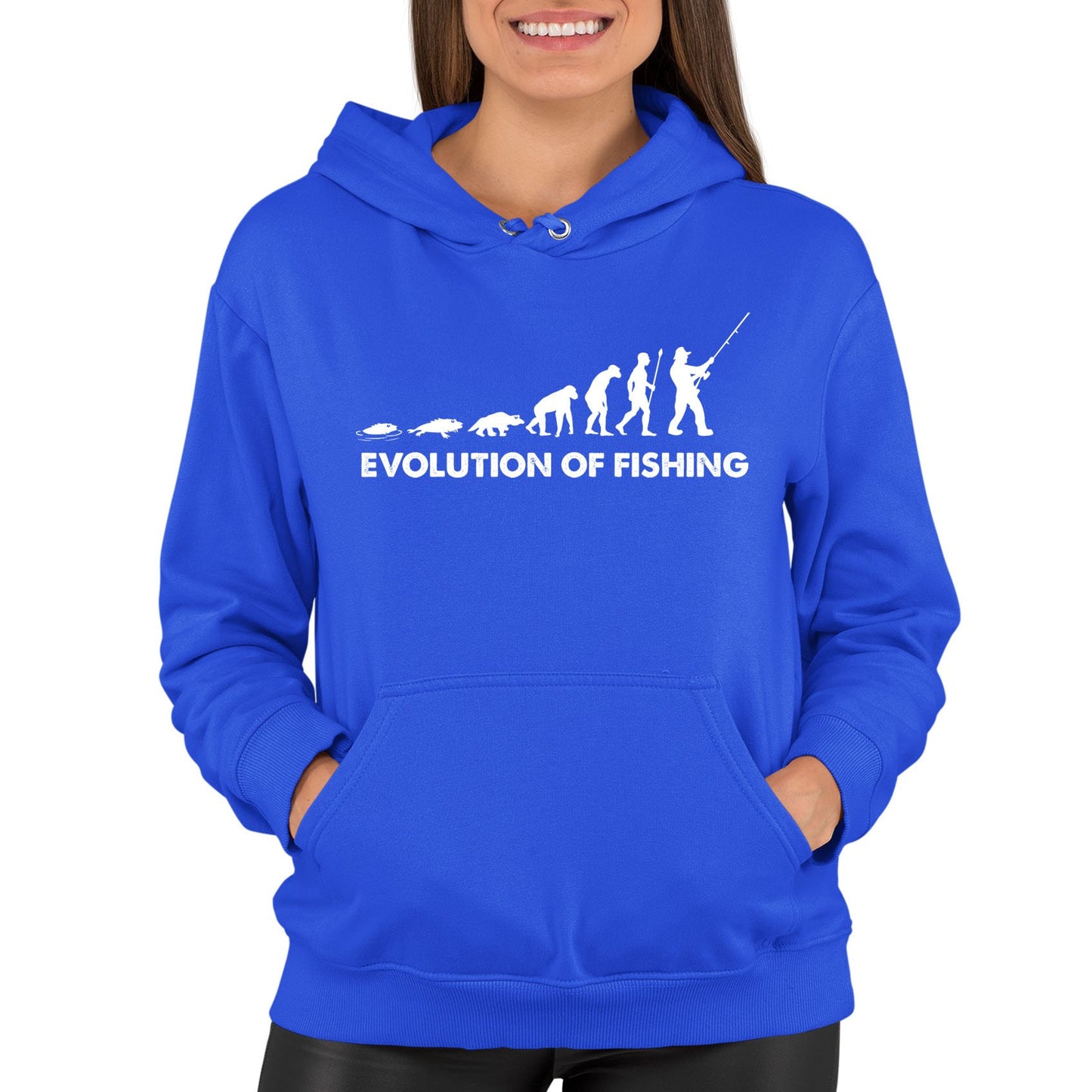 Evolution Of Fishing Womens Pullover Hoodie