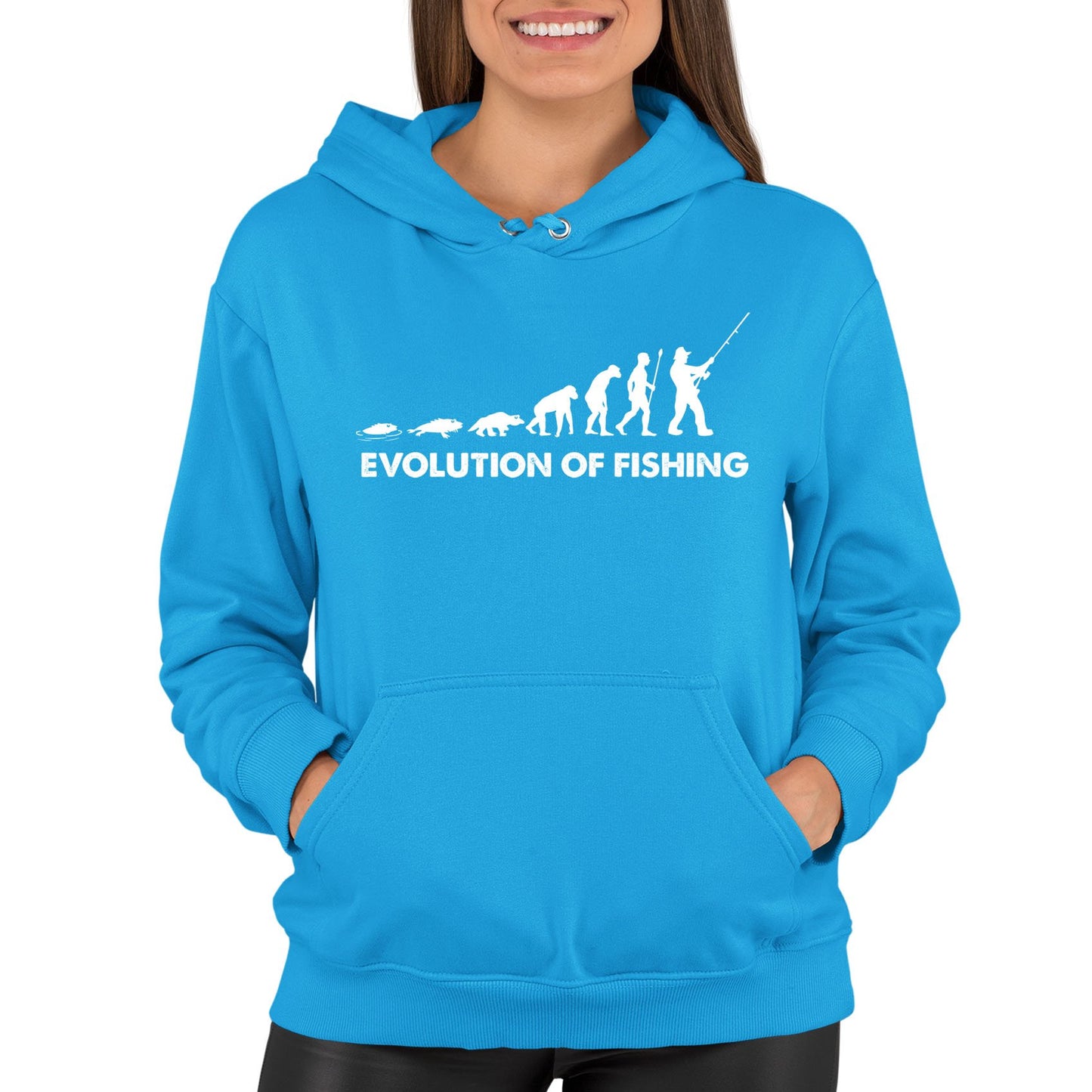 Evolution Of Fishing Womens Pullover Hoodie