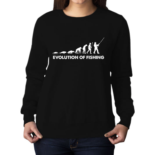 Evolution Of Fishing Womens Sweatshirt