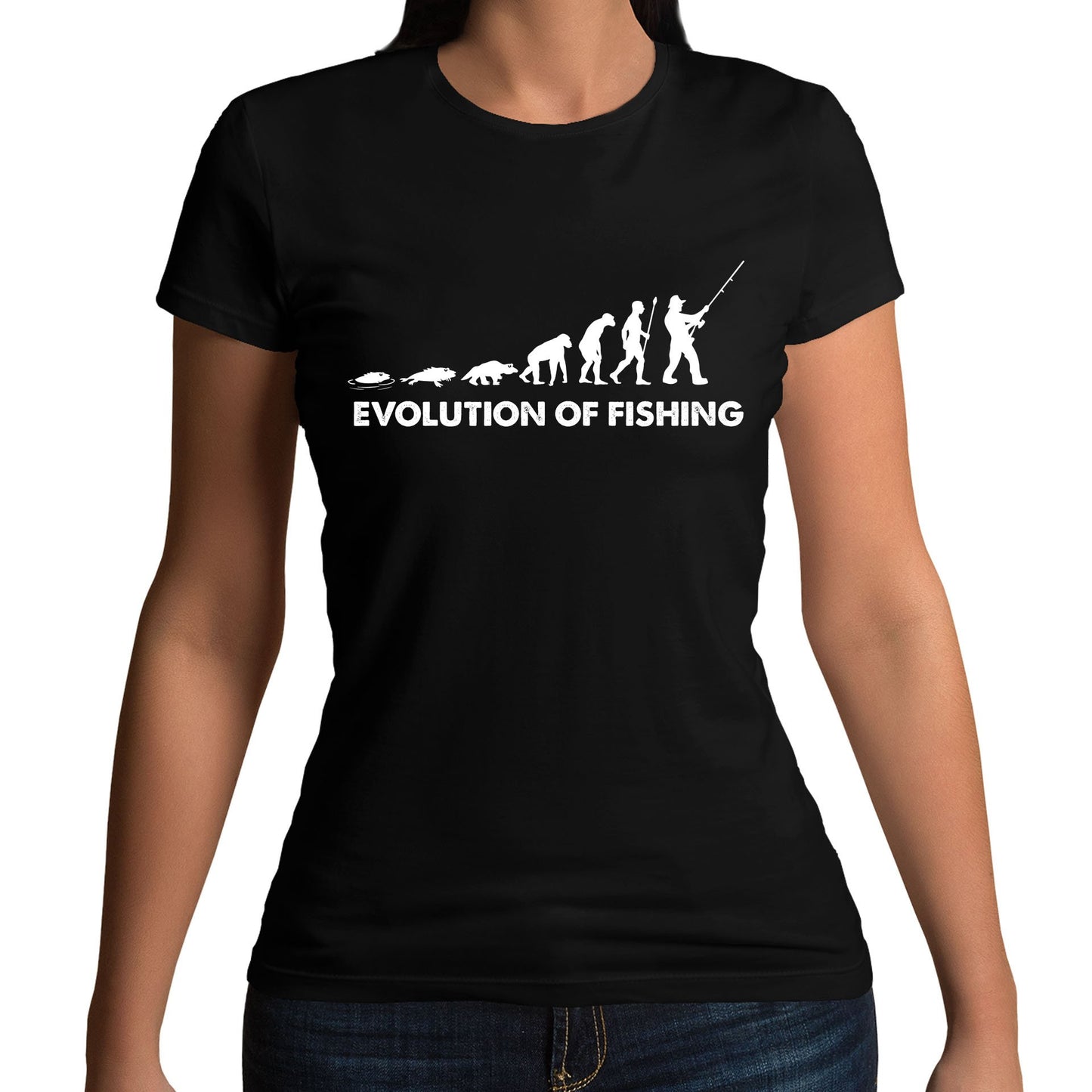 Evolution Of Fishing Womens T-shirt