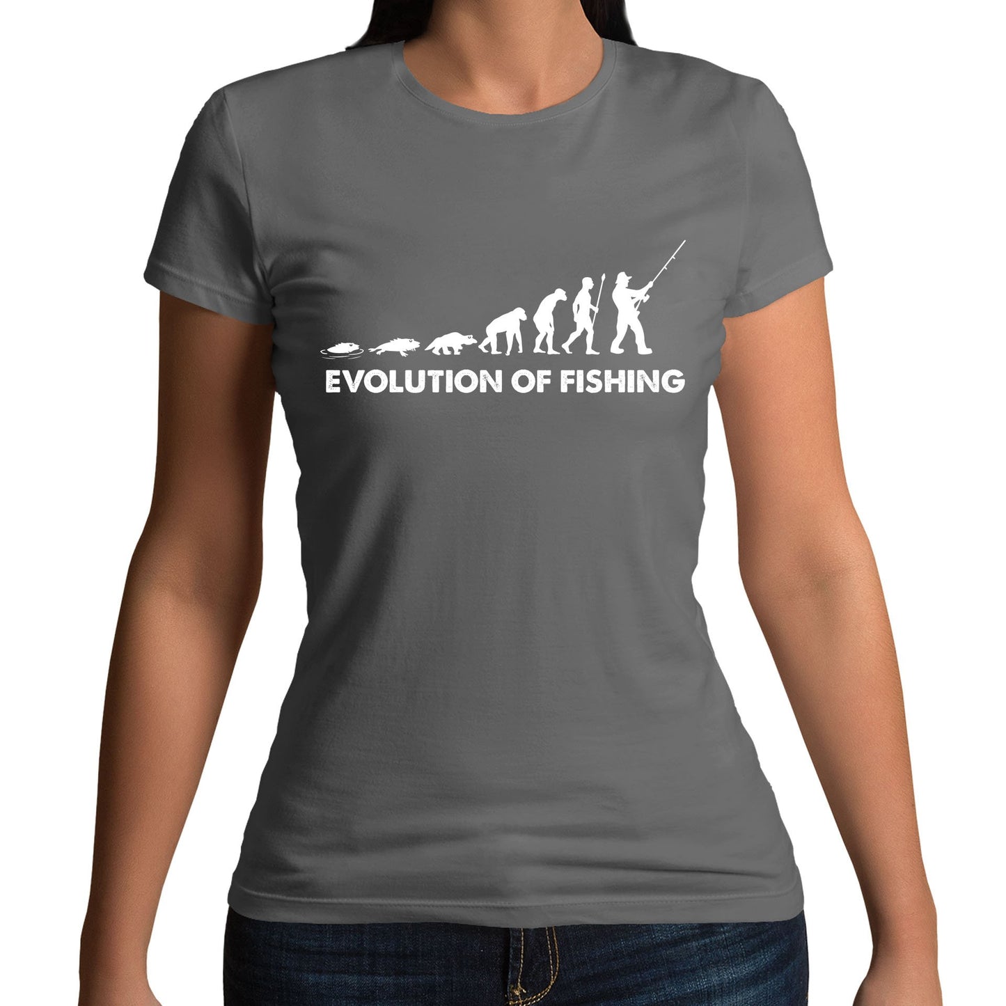 Evolution Of Fishing Womens T-shirt