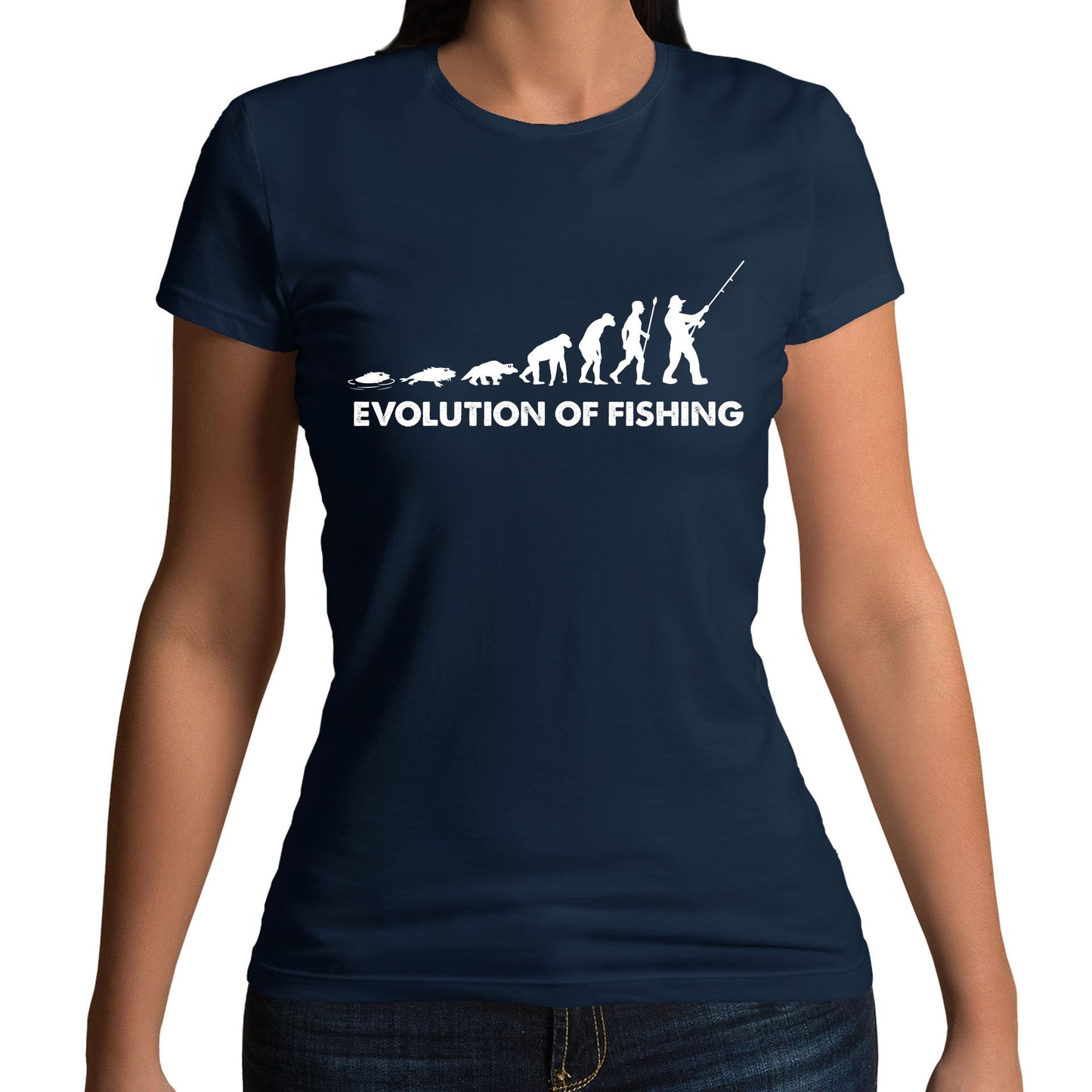 Evolution Of Fishing Womens T-shirt