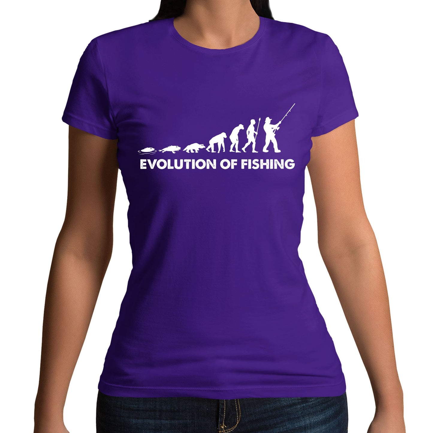 Evolution Of Fishing Womens T-shirt