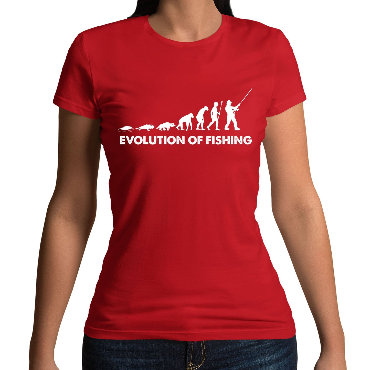 Evolution Of Fishing Womens T-shirt