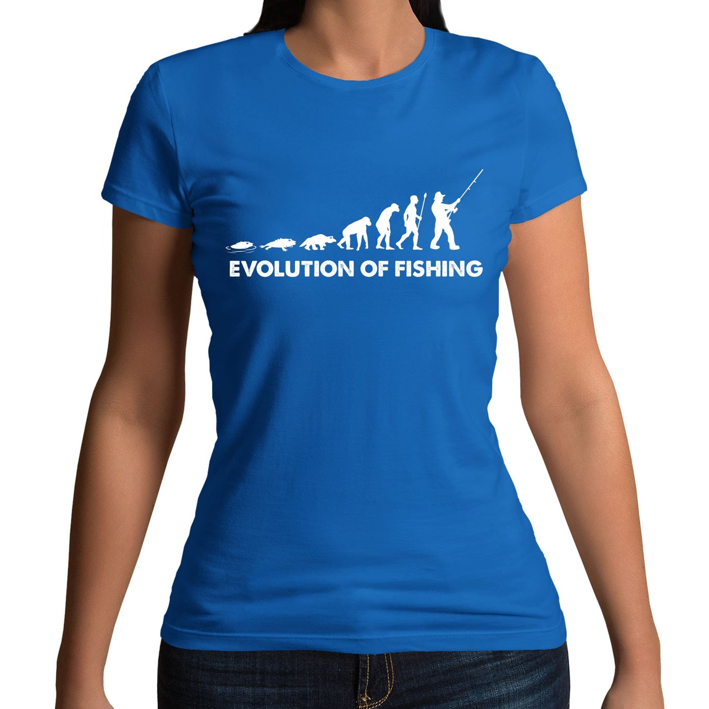 Evolution Of Fishing Womens T-shirt