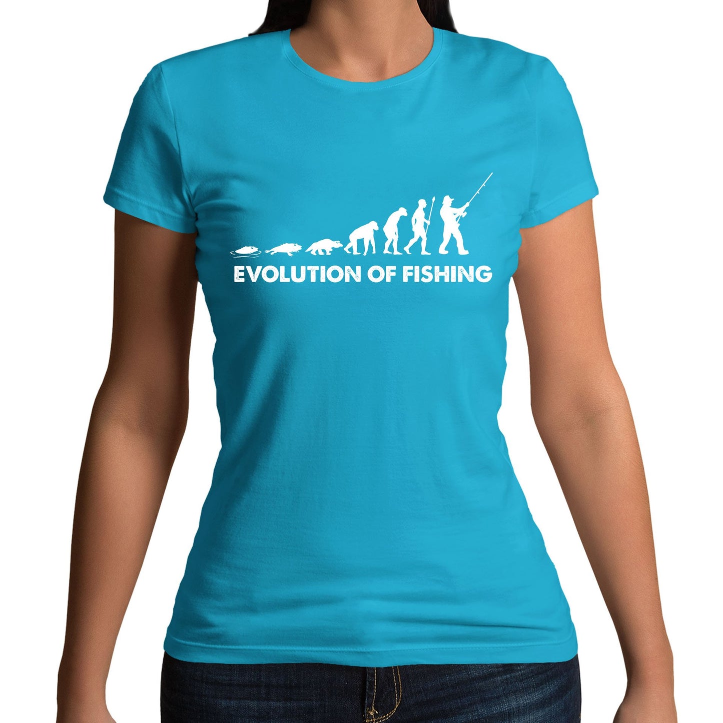 Evolution Of Fishing Womens T-shirt