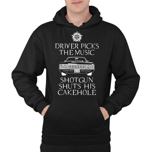 Driver Picks The Music Mens Pullover Hoodie