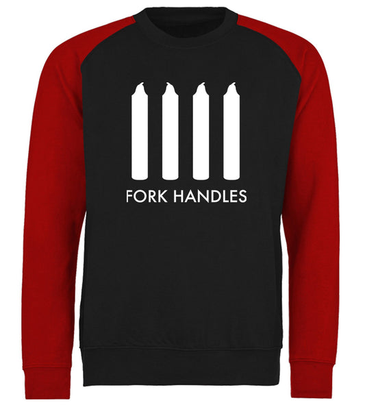 Fork Handles Funny Sketch Baseball Sweatshirt