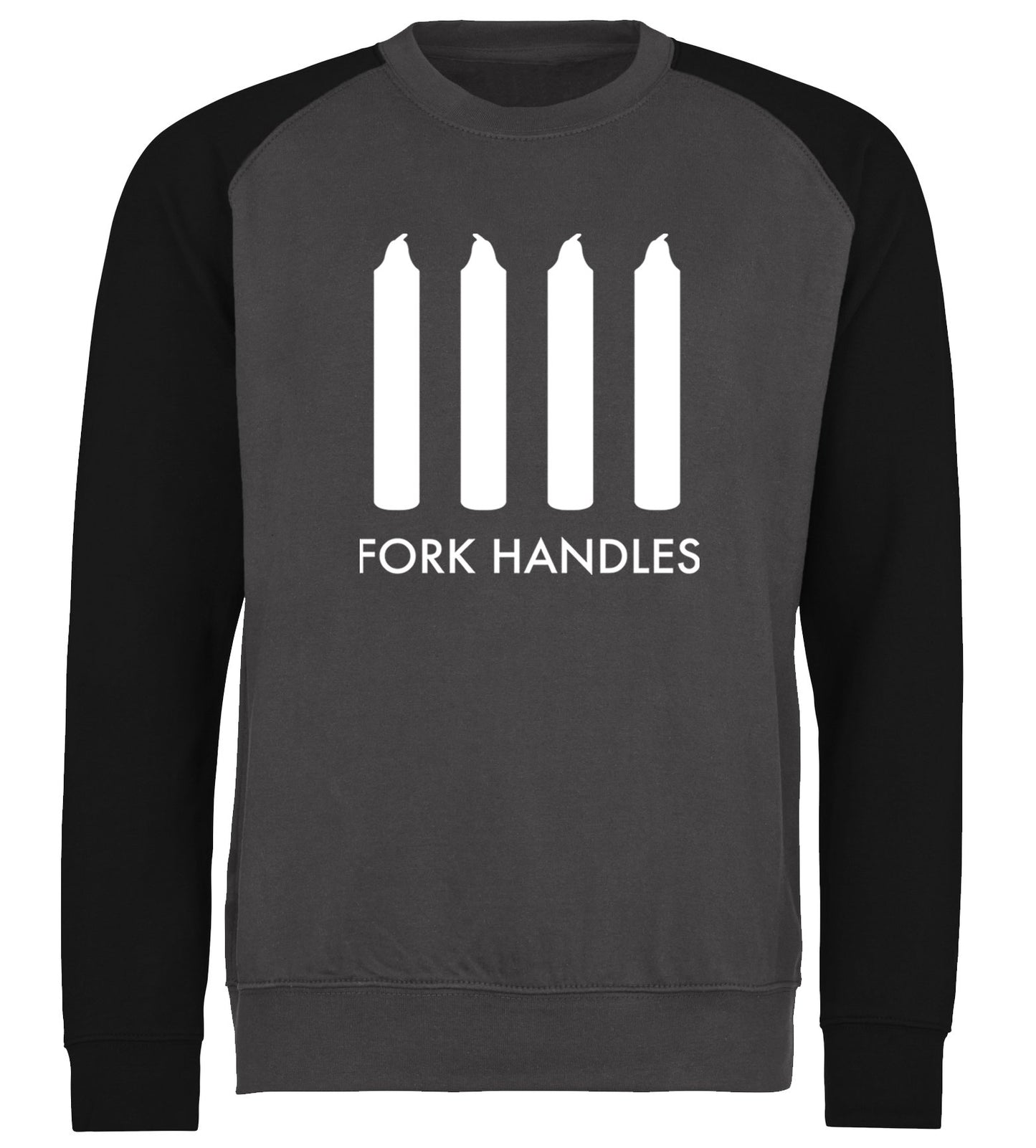 Fork Handles Funny Sketch Baseball Sweatshirt