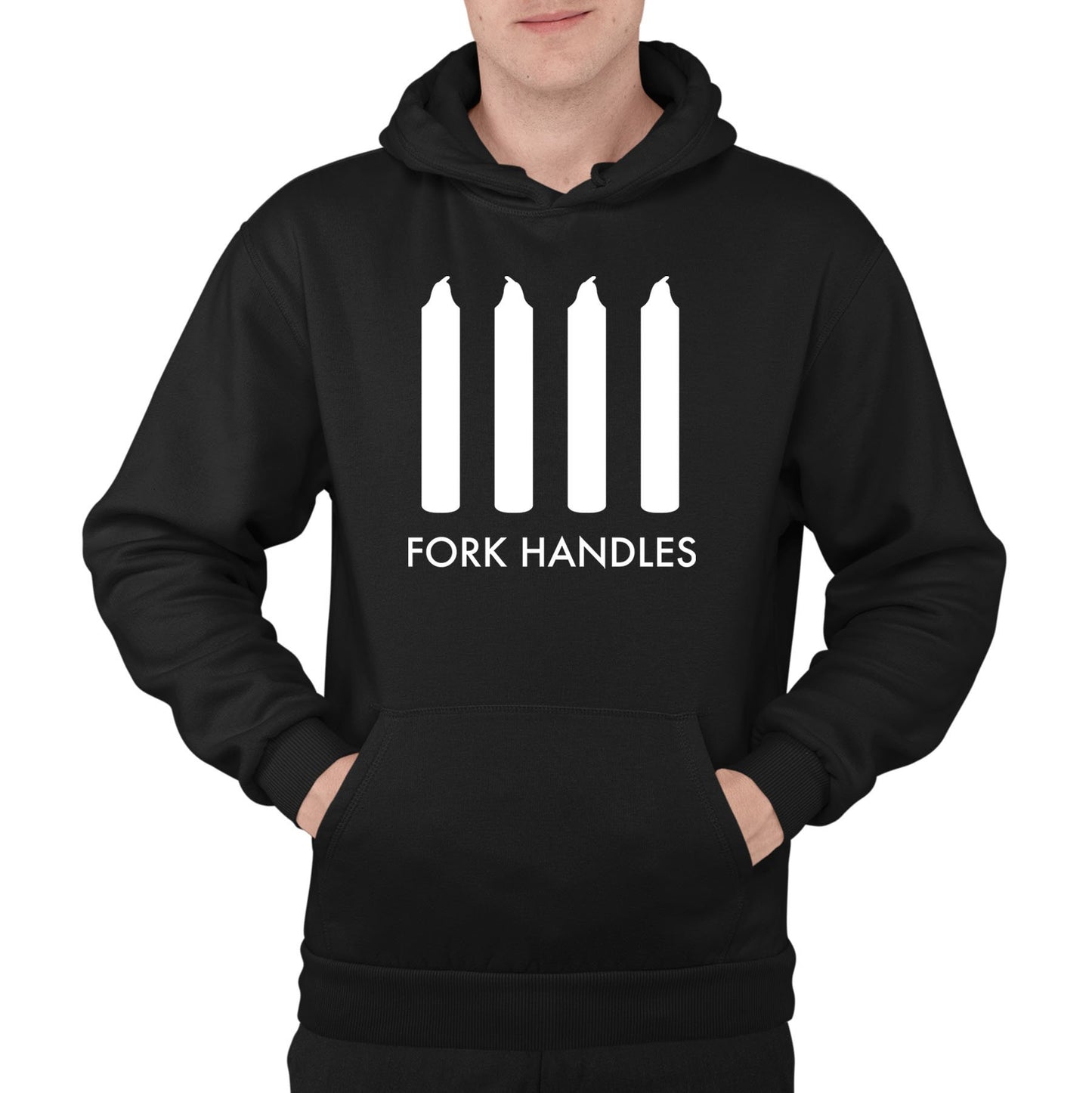 Fork Handles Funny Sketch Mens Pullover Hoodie