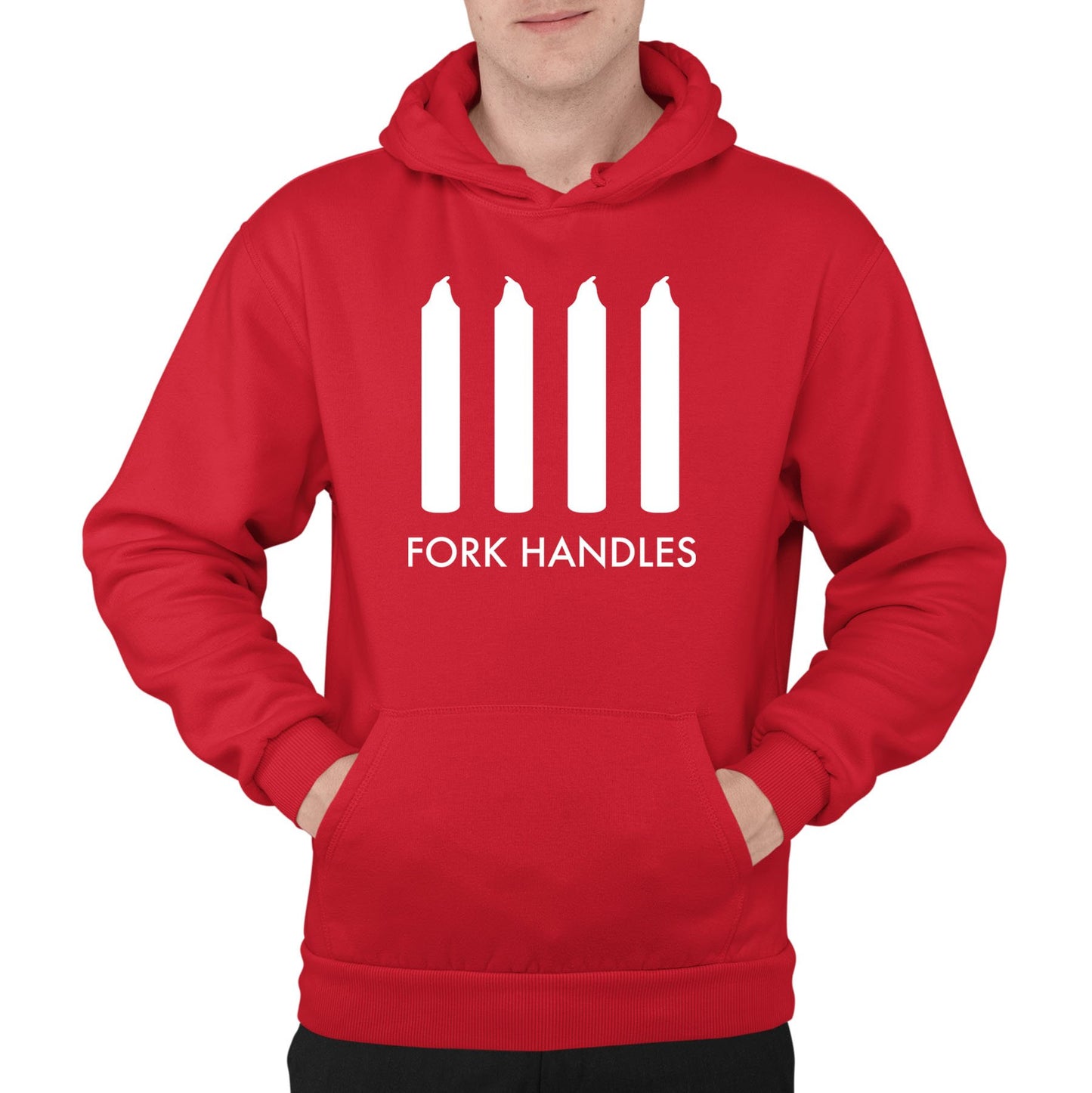 Fork Handles Funny Sketch Mens Pullover Hoodie