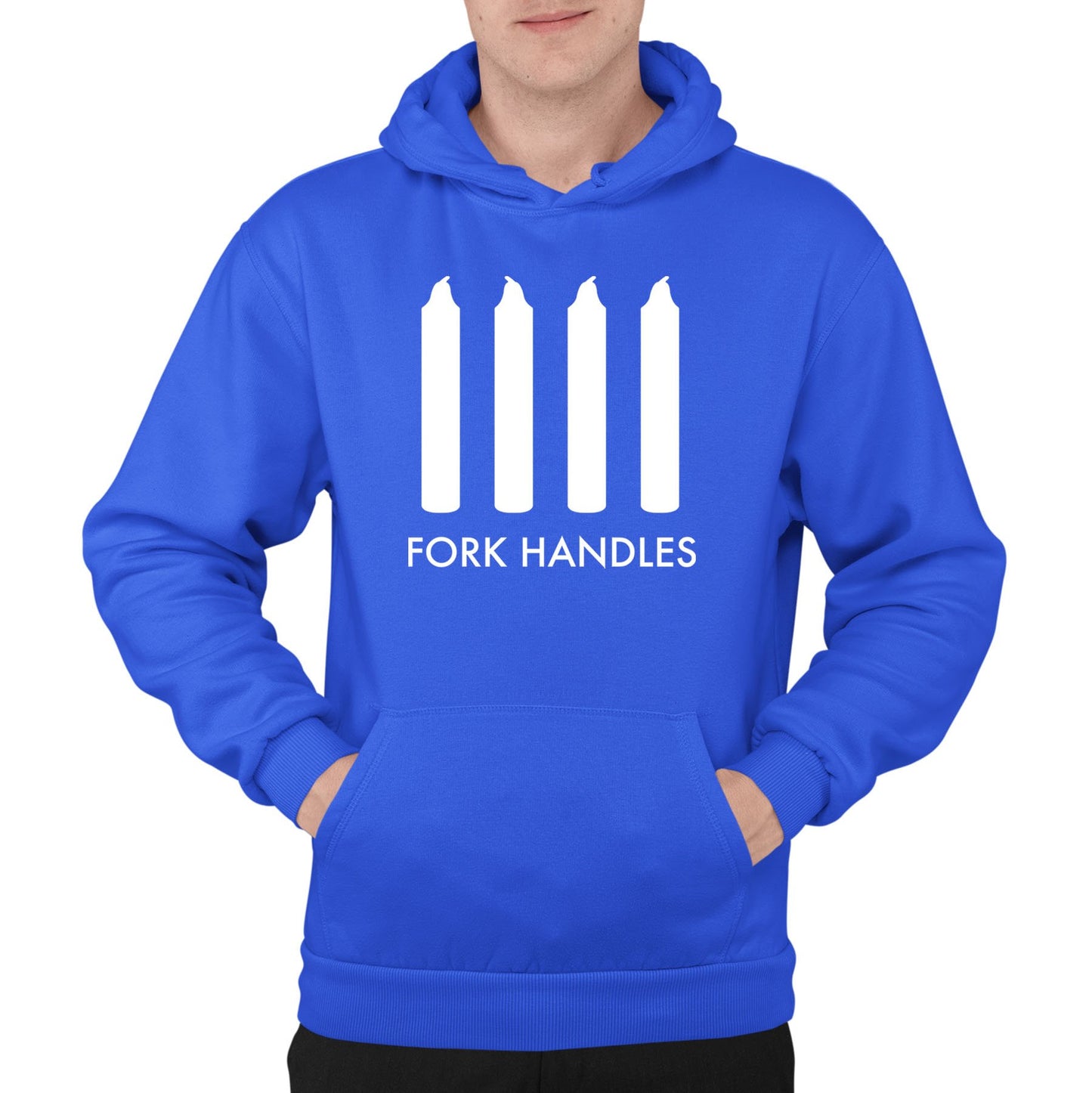 Fork Handles Funny Sketch Mens Pullover Hoodie