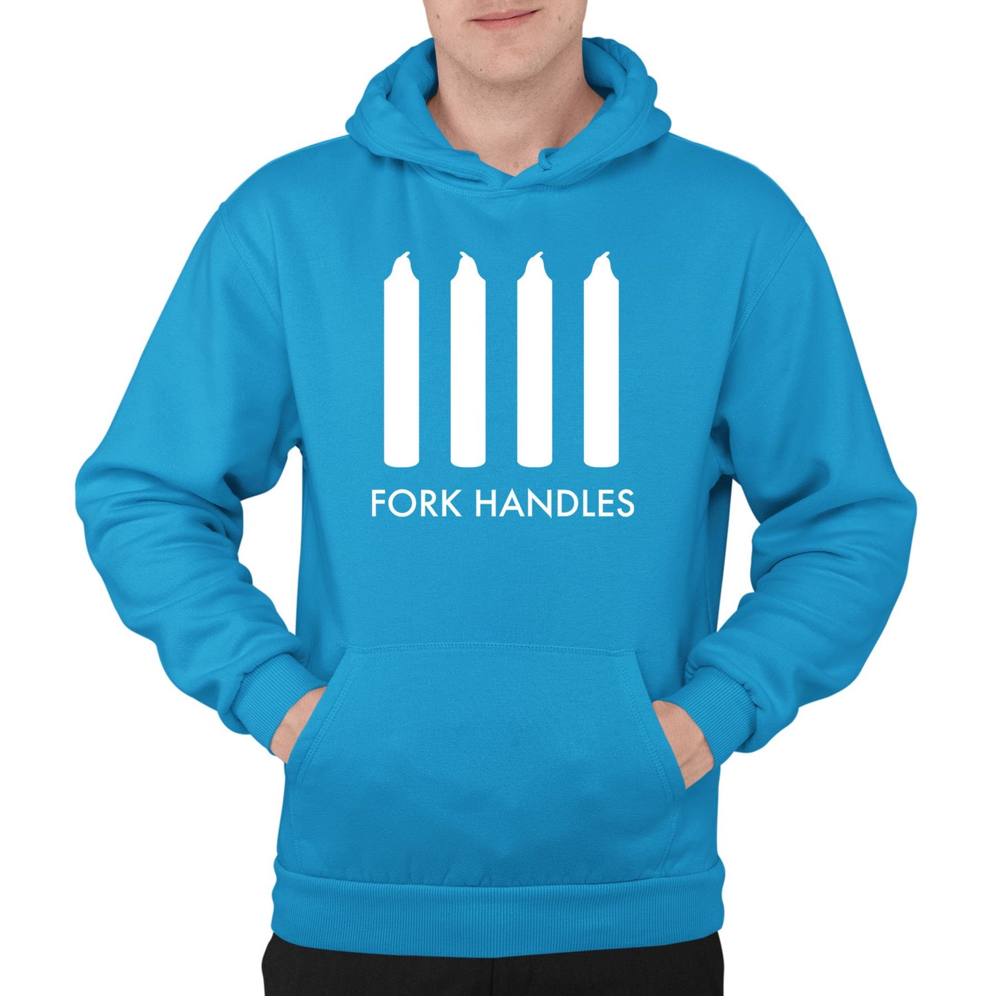 Fork Handles Funny Sketch Mens Pullover Hoodie