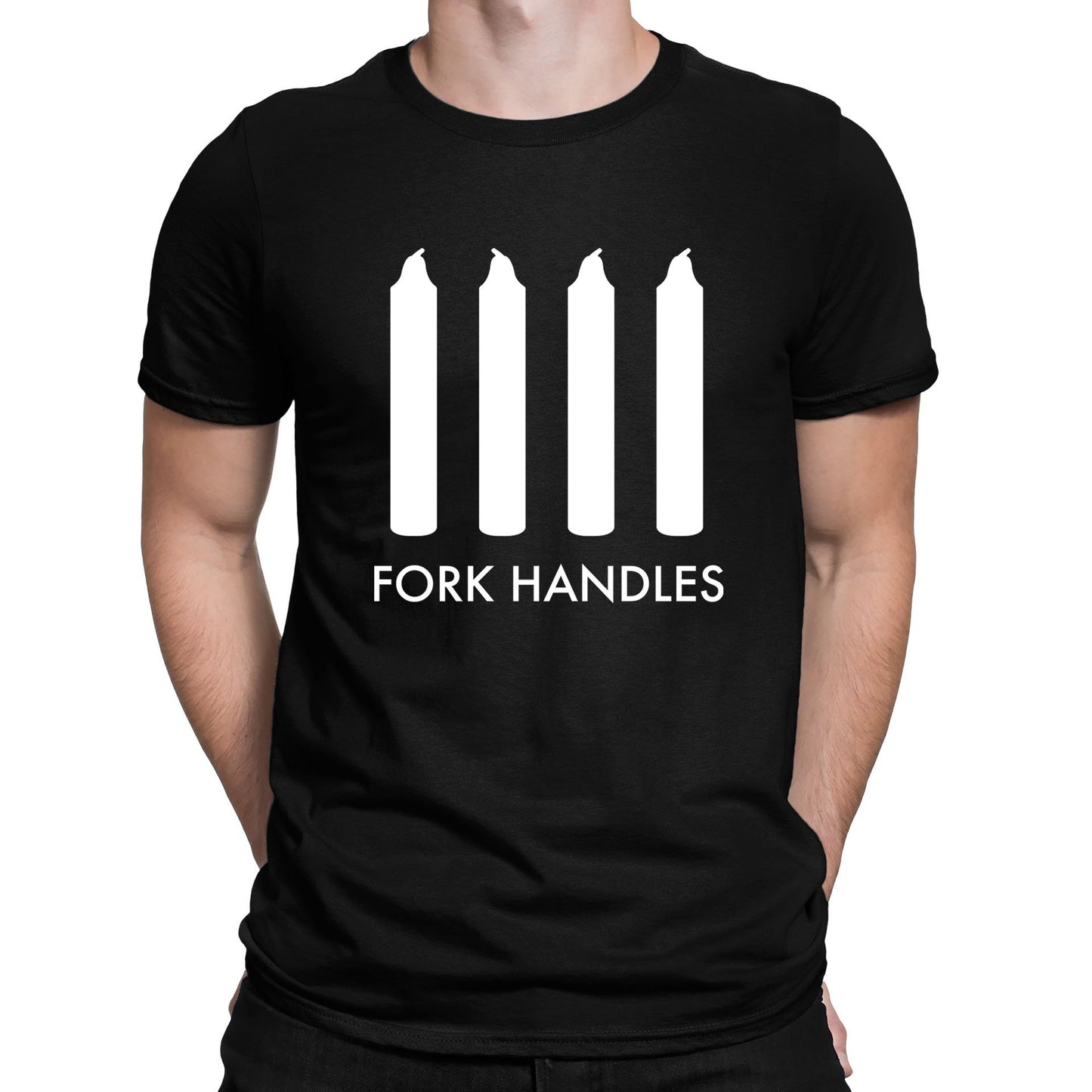 Fork Handles Funny Sketch Mens T-shirt