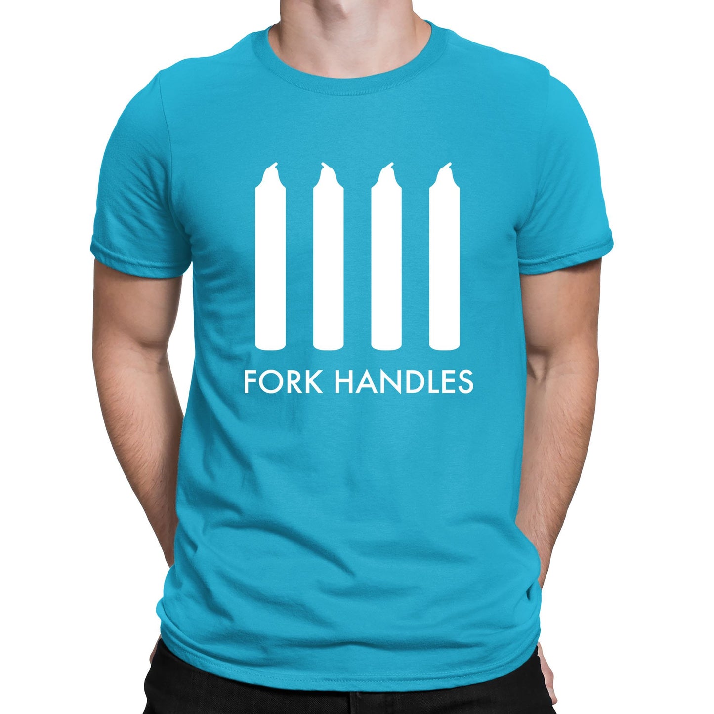 Fork Handles Funny Sketch Mens T-shirt