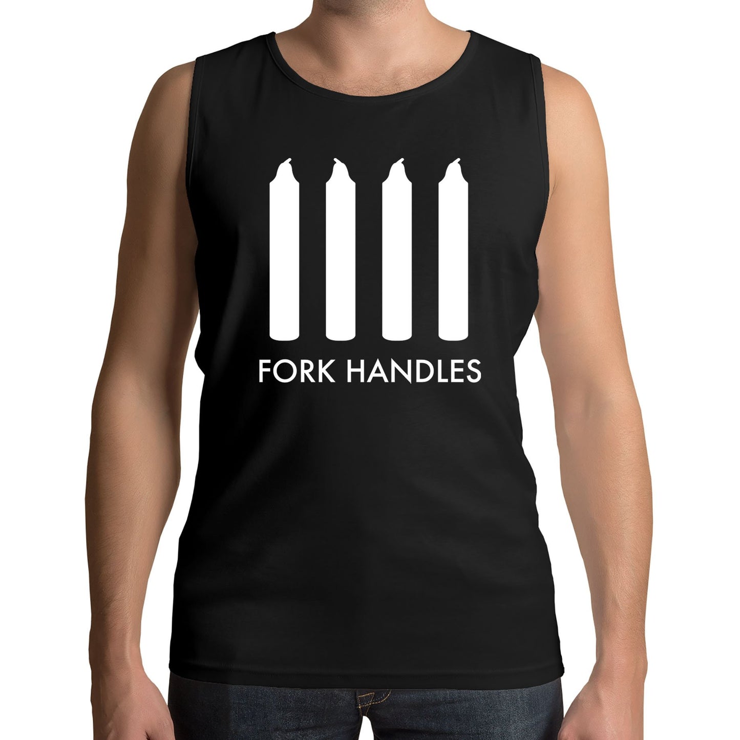 Fork Handles Funny Sketch Mens Vest