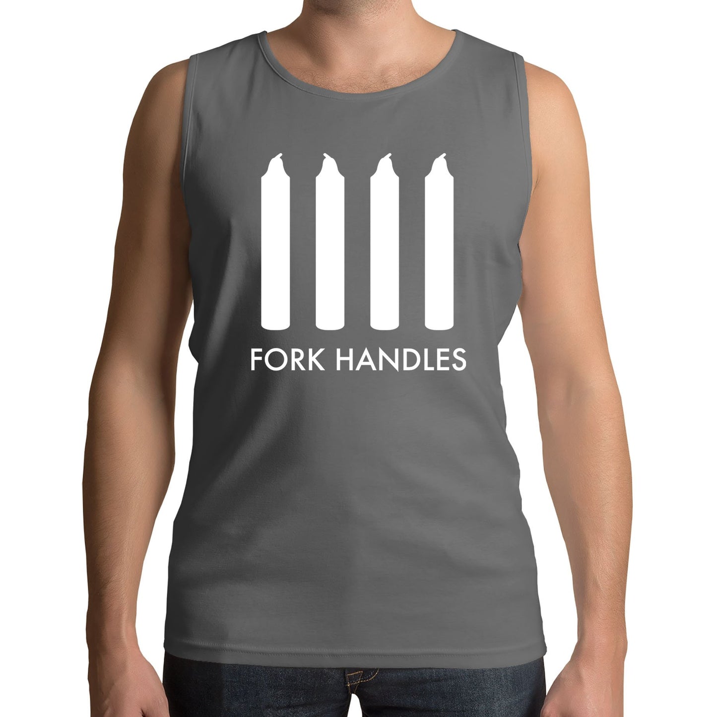 Fork Handles Funny Sketch Mens Vest