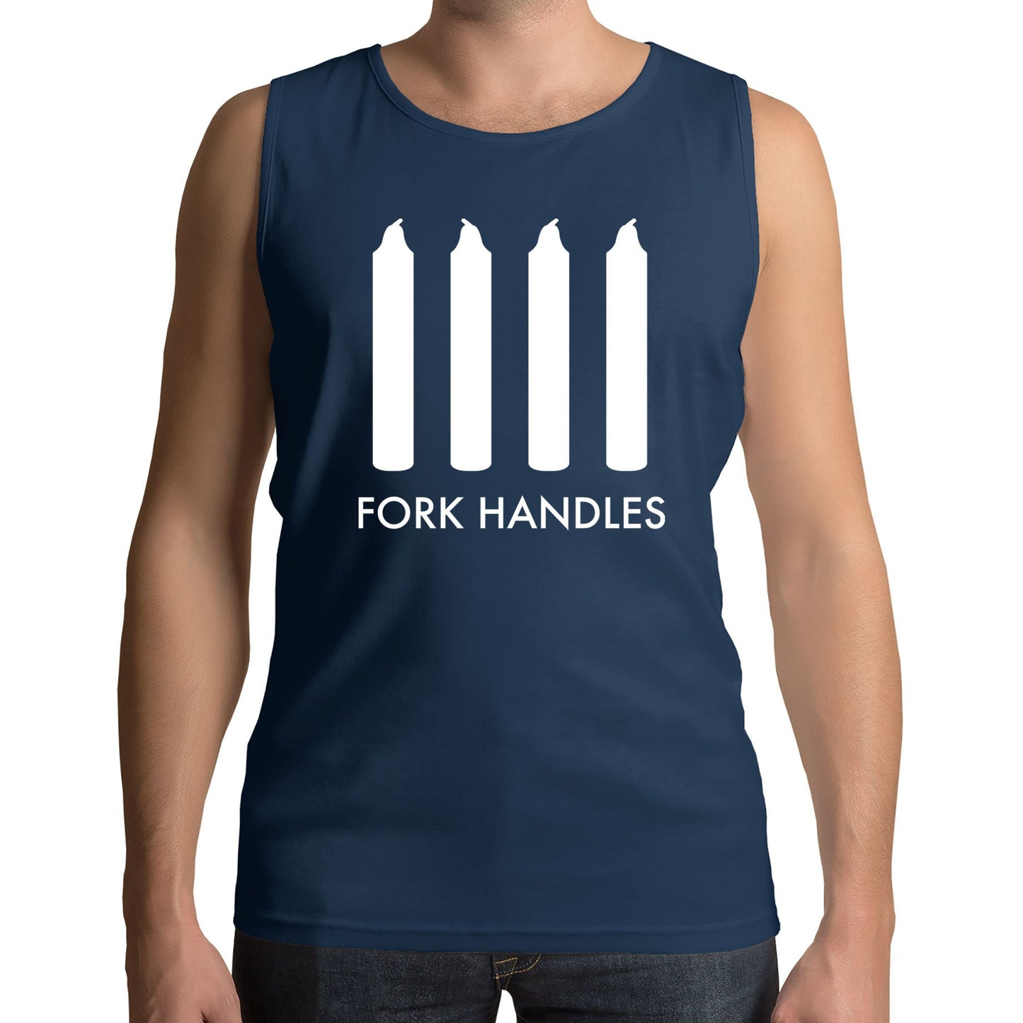 Fork Handles Funny Sketch Mens Vest