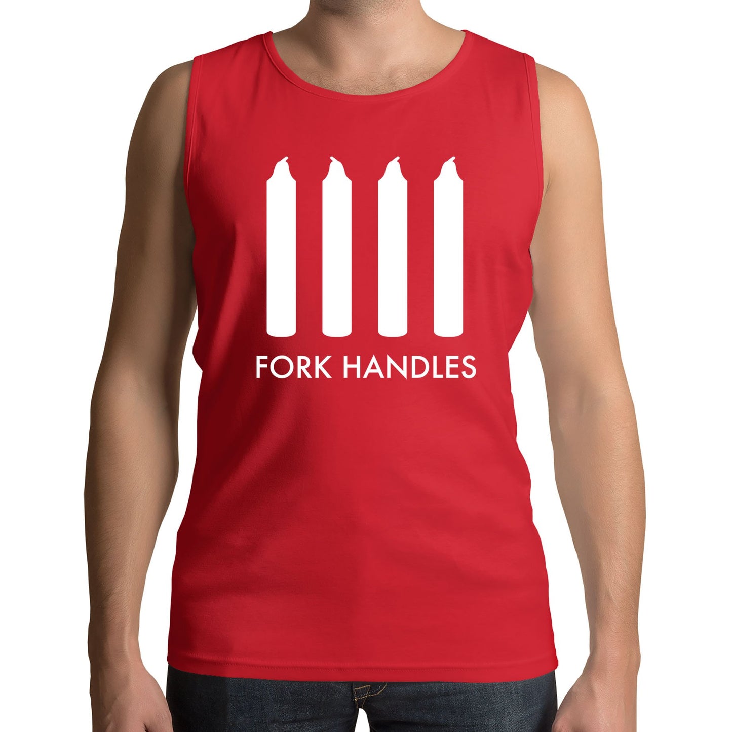 Fork Handles Funny Sketch Mens Vest