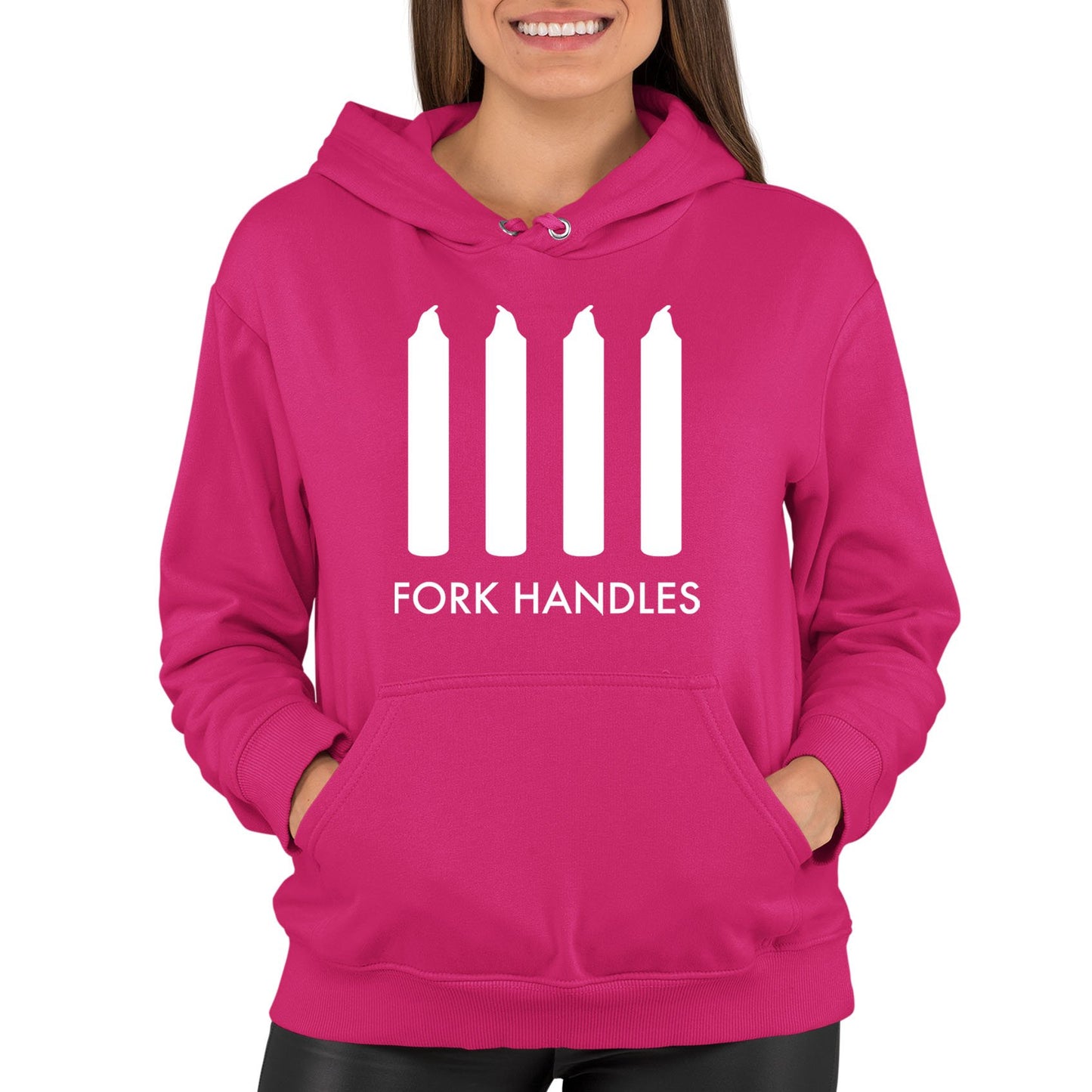 Fork Handles Funny Sketch Womens Pullover Hoodie