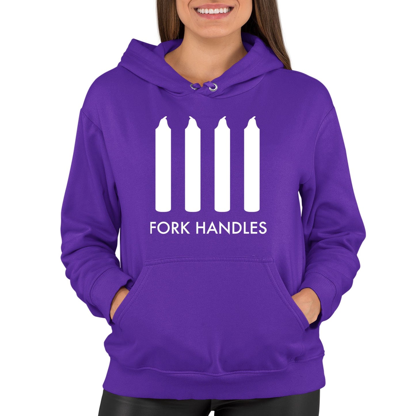 Fork Handles Funny Sketch Womens Pullover Hoodie