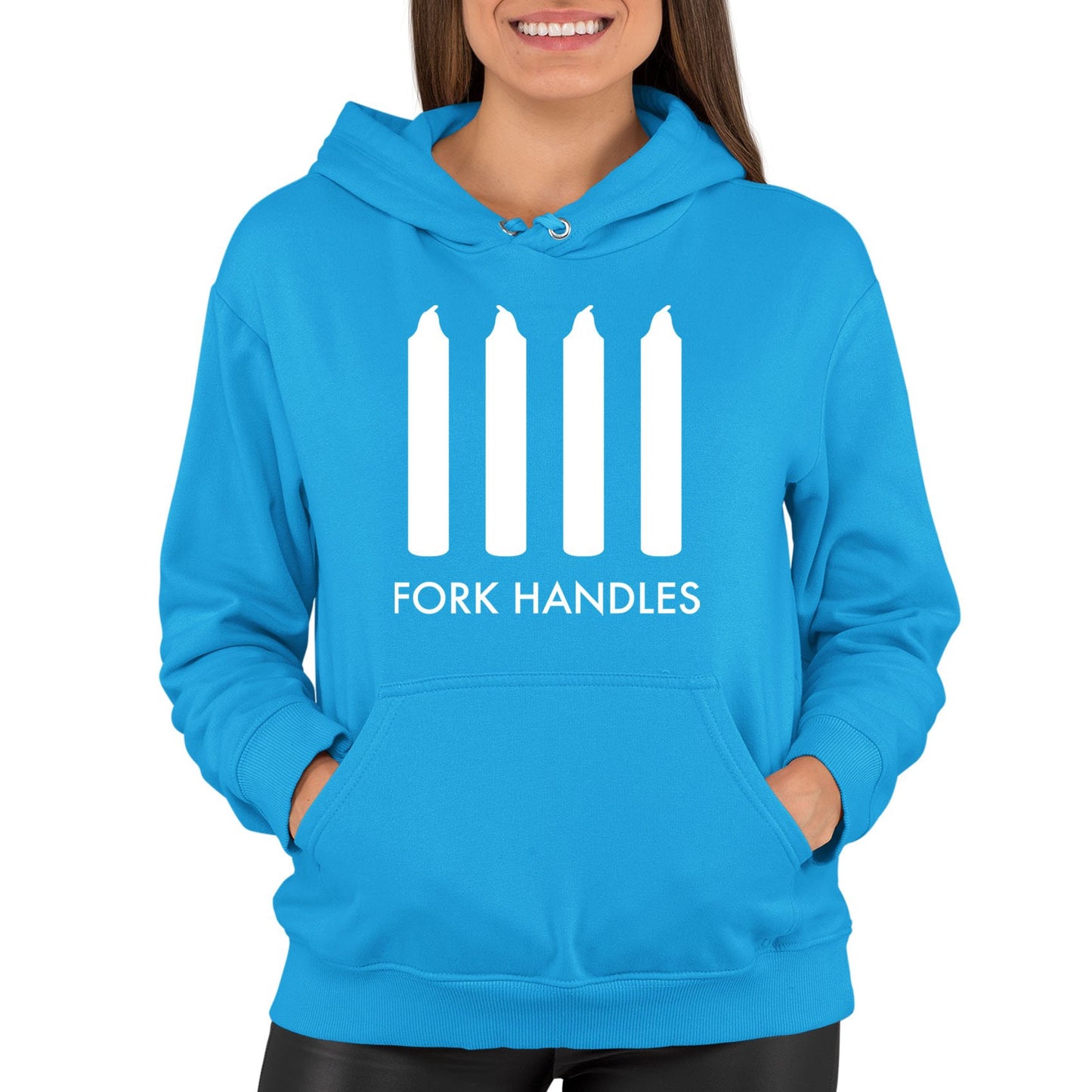 Fork Handles Funny Sketch Womens Pullover Hoodie