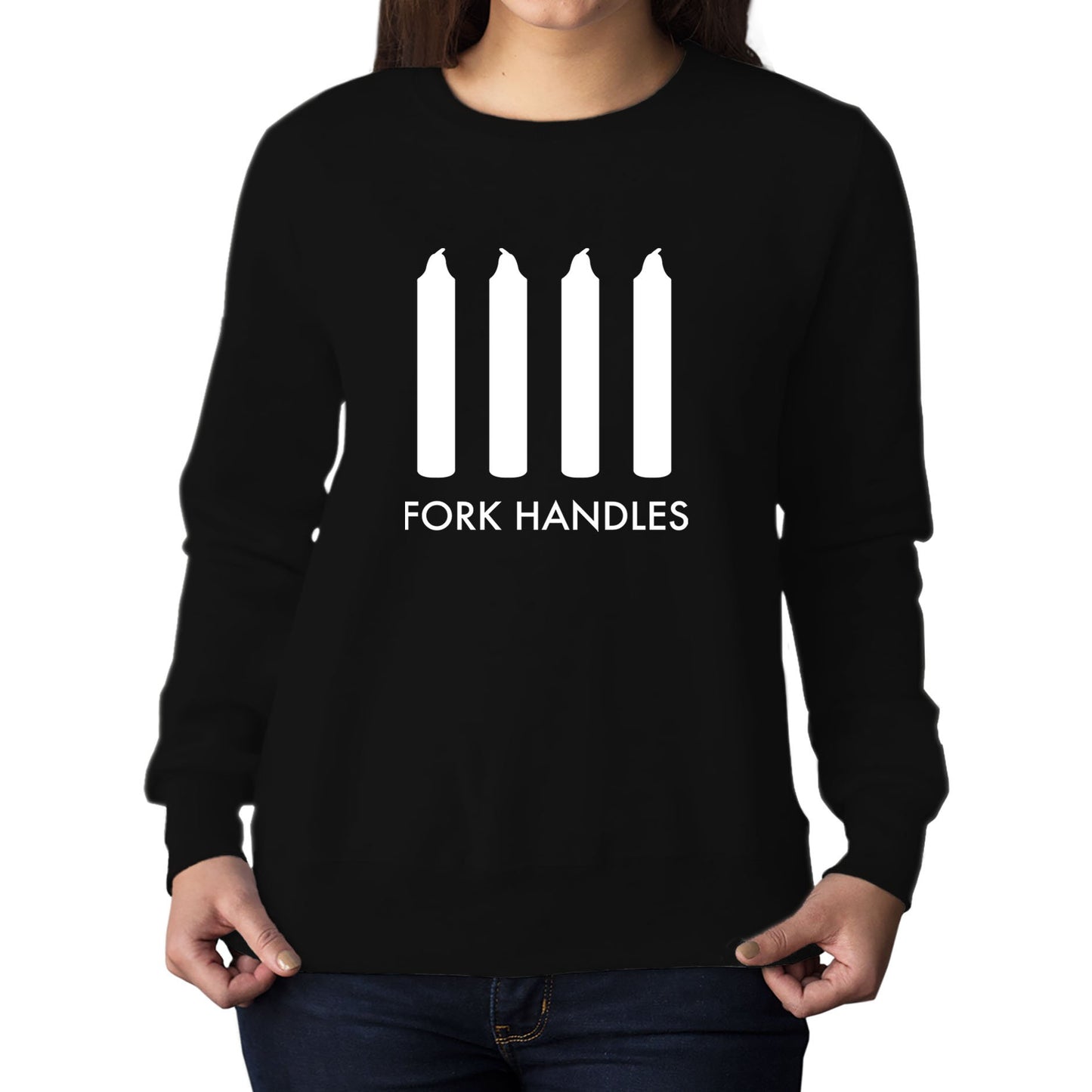 Fork Handles Funny Sketch Womens Sweatshirt