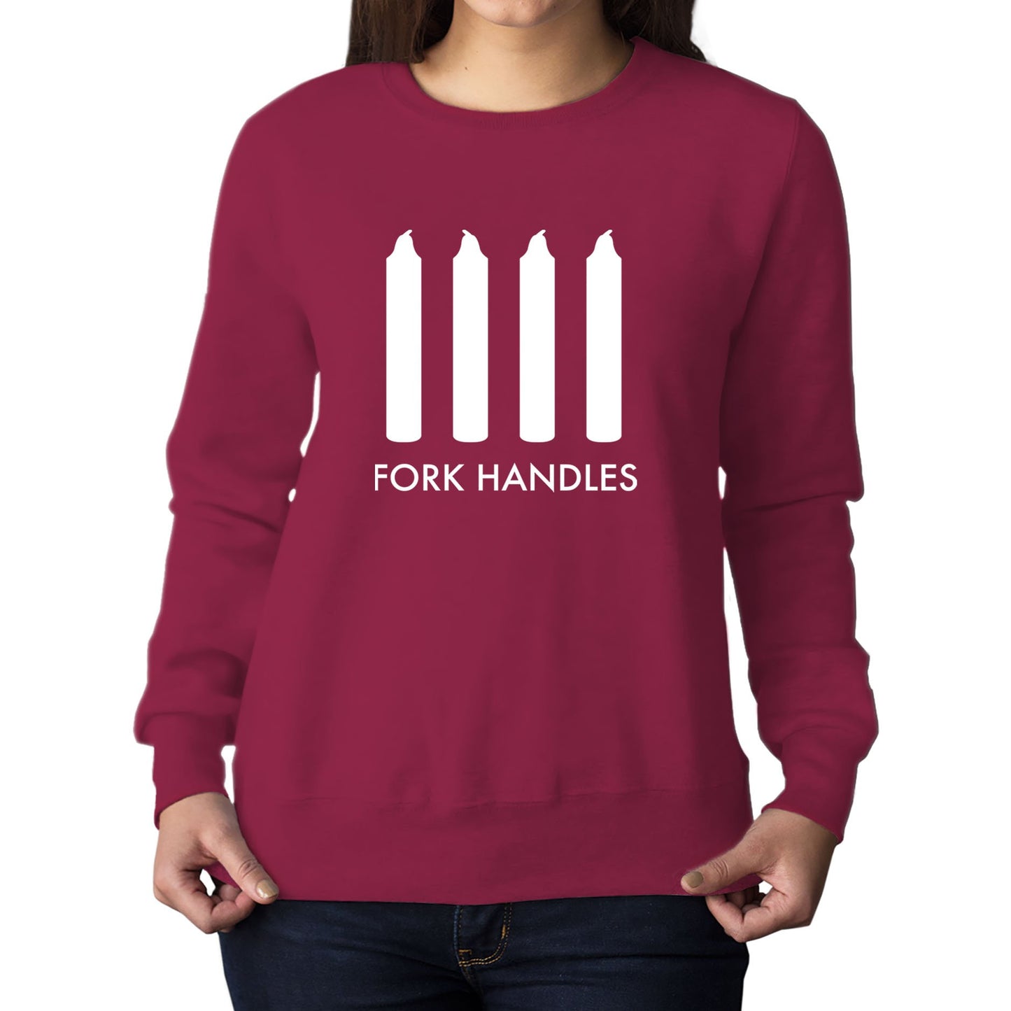 Fork Handles Funny Sketch Womens Sweatshirt