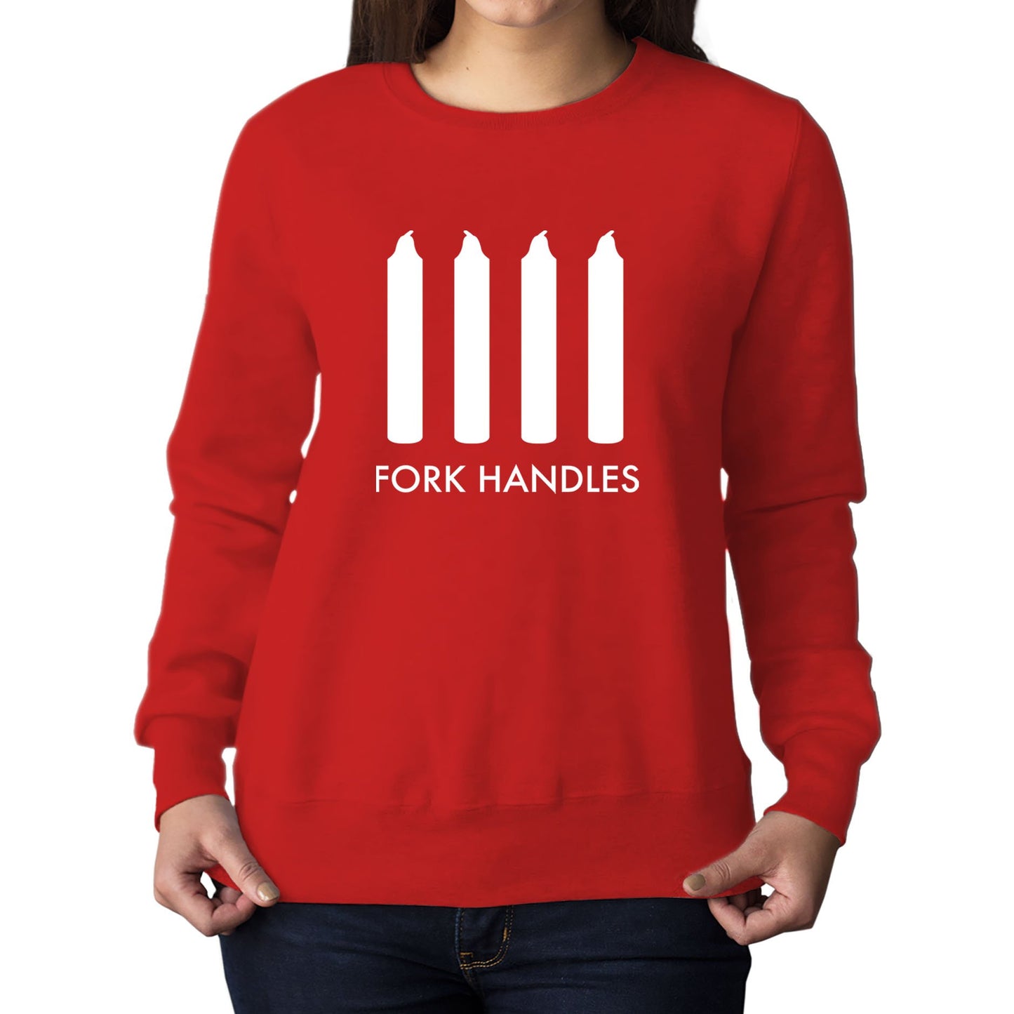 Fork Handles Funny Sketch Womens Sweatshirt