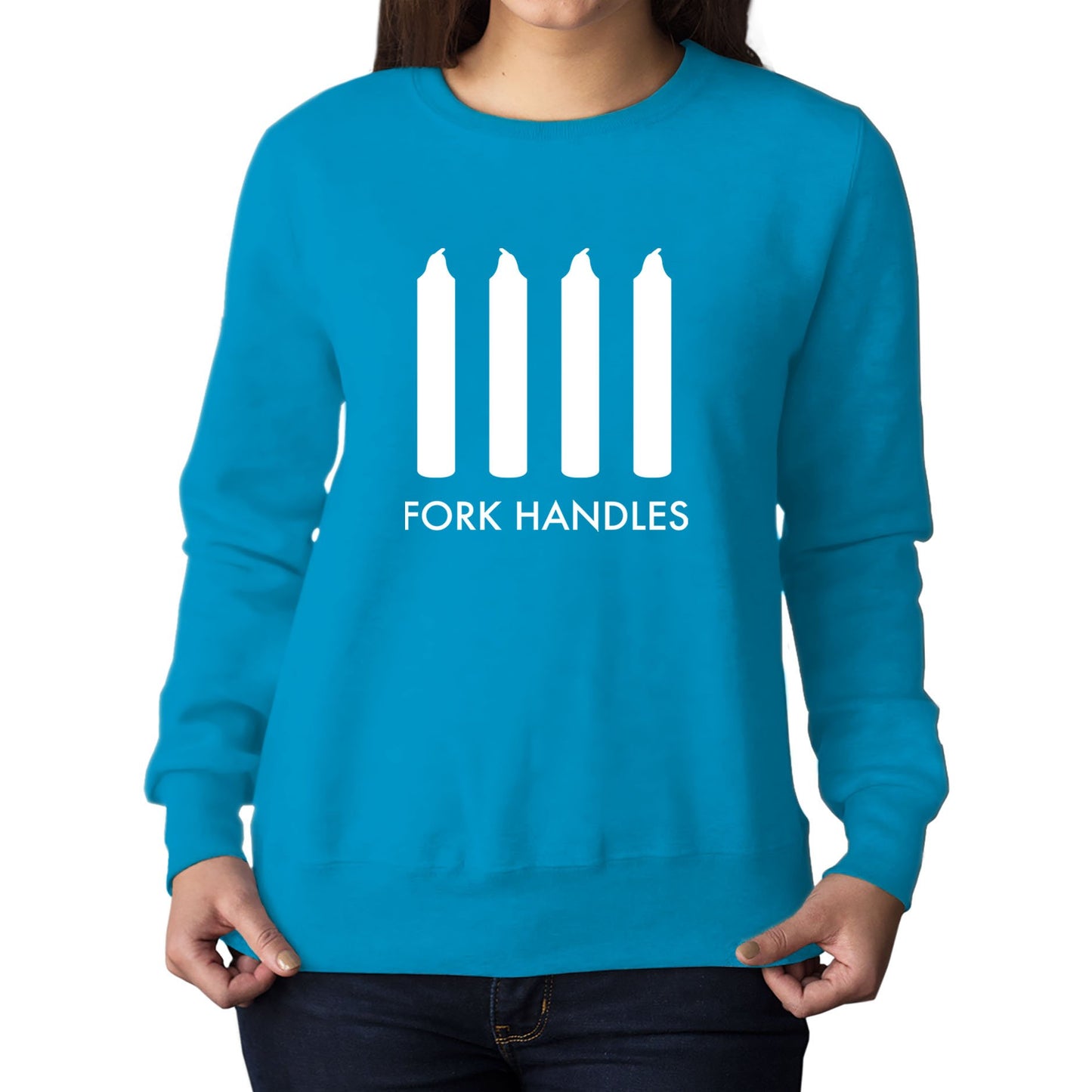 Fork Handles Funny Sketch Womens Sweatshirt