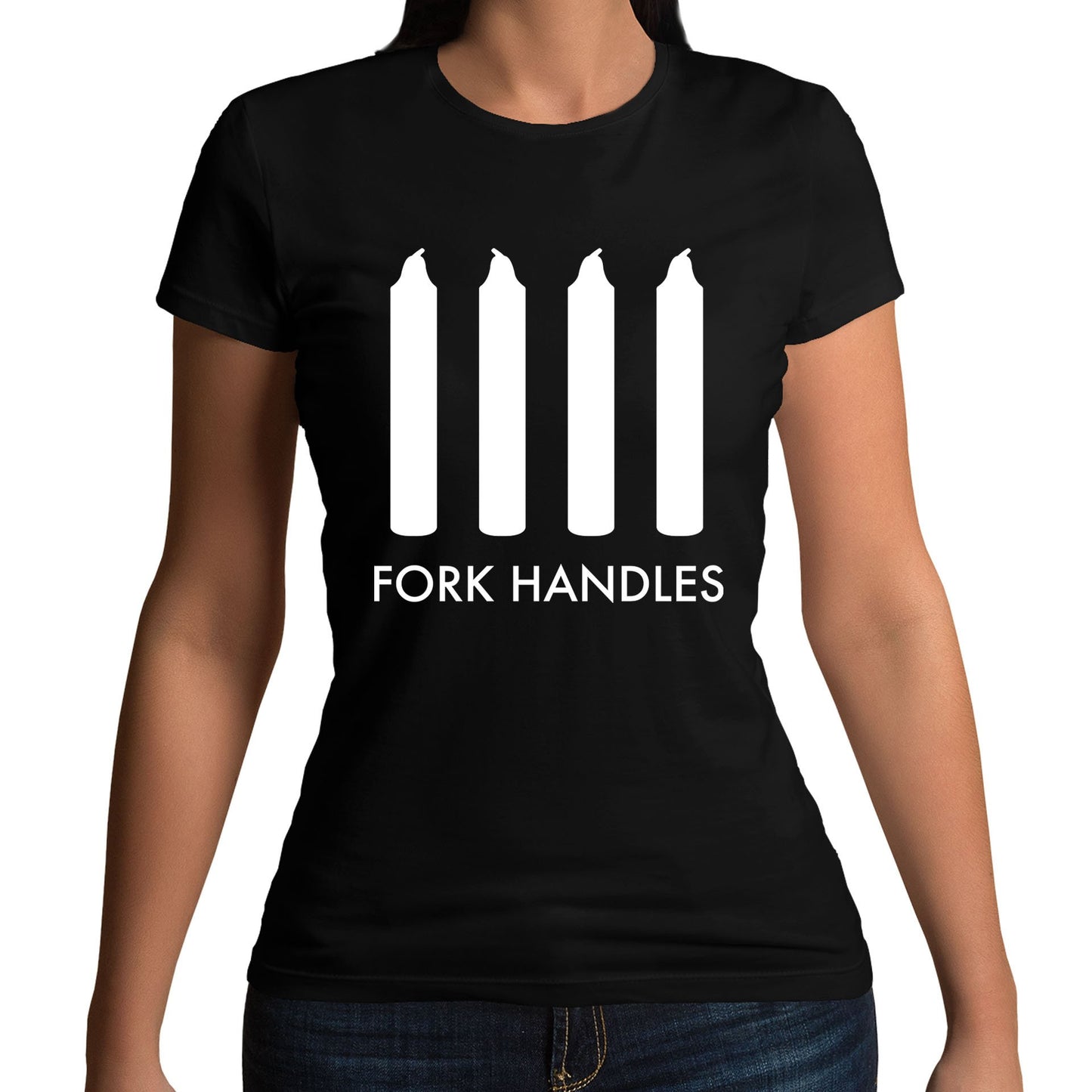 Fork Handles Funny Sketch Womens T-shirt