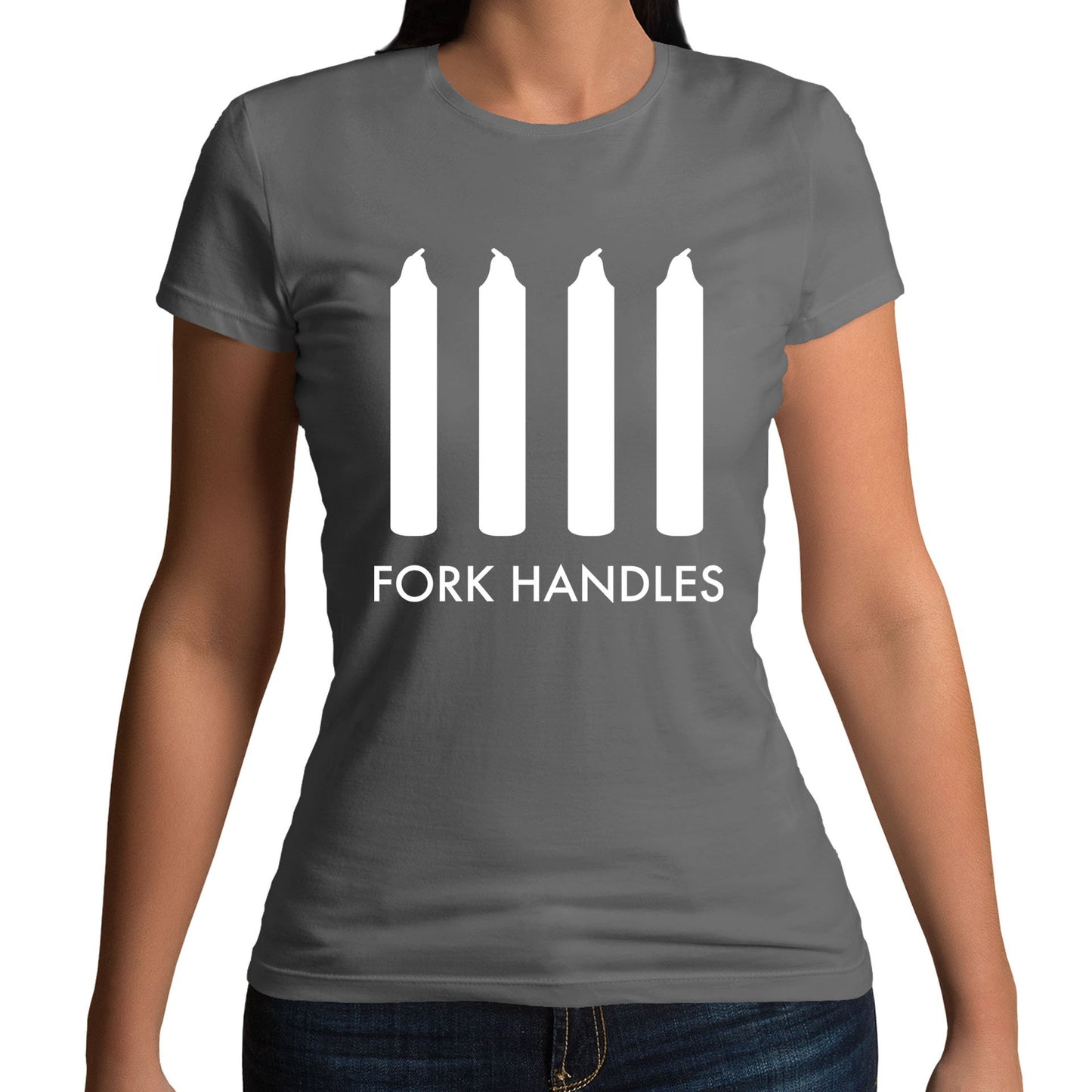 Fork Handles Funny Sketch Womens T-shirt