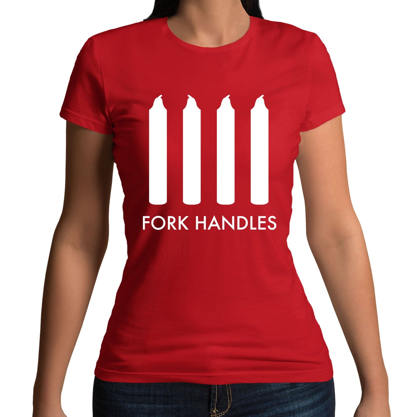 Fork Handles Funny Sketch Womens T-shirt