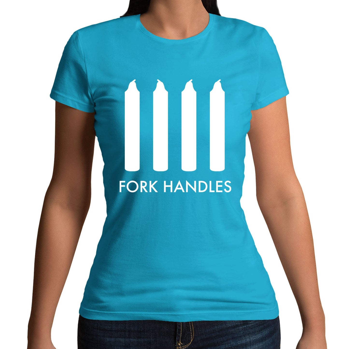 Fork Handles Funny Sketch Womens T-shirt