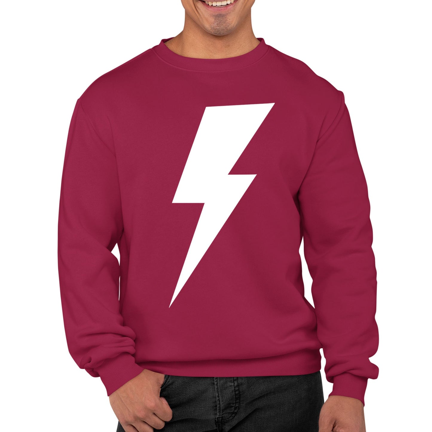 White Lightning Bolt Mens Sweatshirt